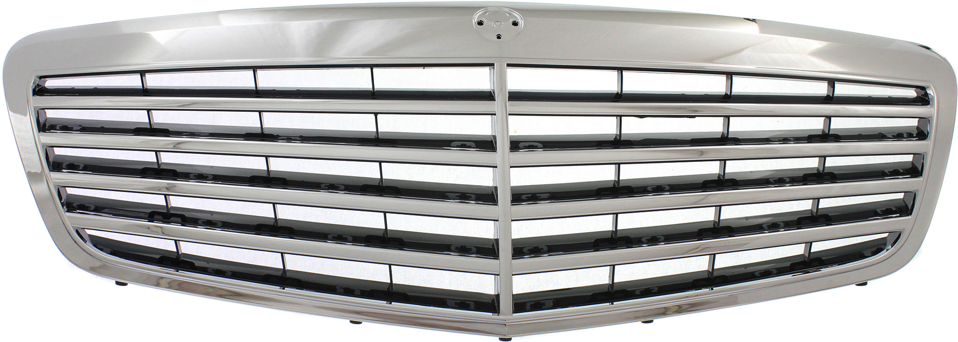AM S CLASS 10-13 GRILLE Chrome Shell Painted Black Insert w o Distronic Cruise Control SKU REPM070175 Partslink MB1200156 OEM 22188004839040