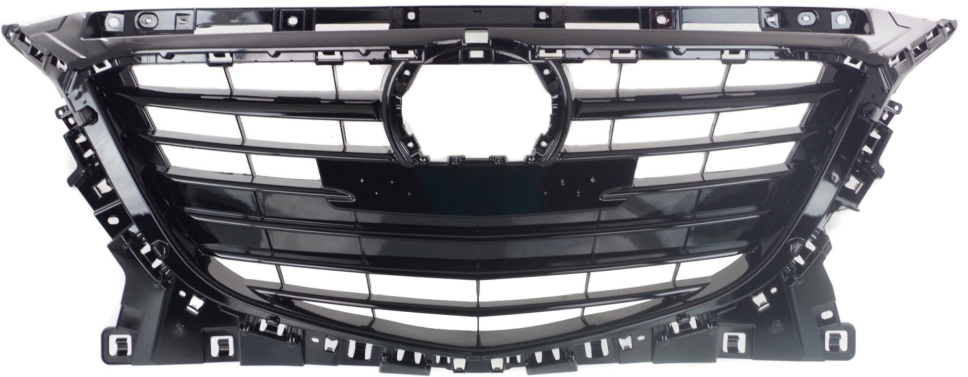 AM MAZDA 3-14-16 GRILLE Black Shell and Insert w Collision Warning SKU REPM070187 Partslink MA1200195 OEM BJD350712D