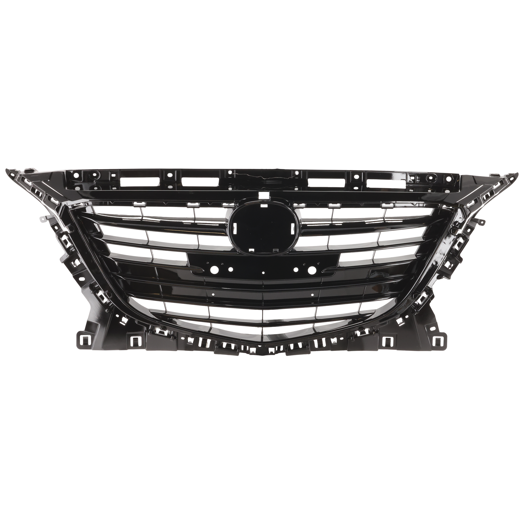 AM MAZDA 3-14-16 GRILLE Black Shell and Insert w o Collision Warning SKU REPM070189 Partslink MA1200196 OEM BJE150712B