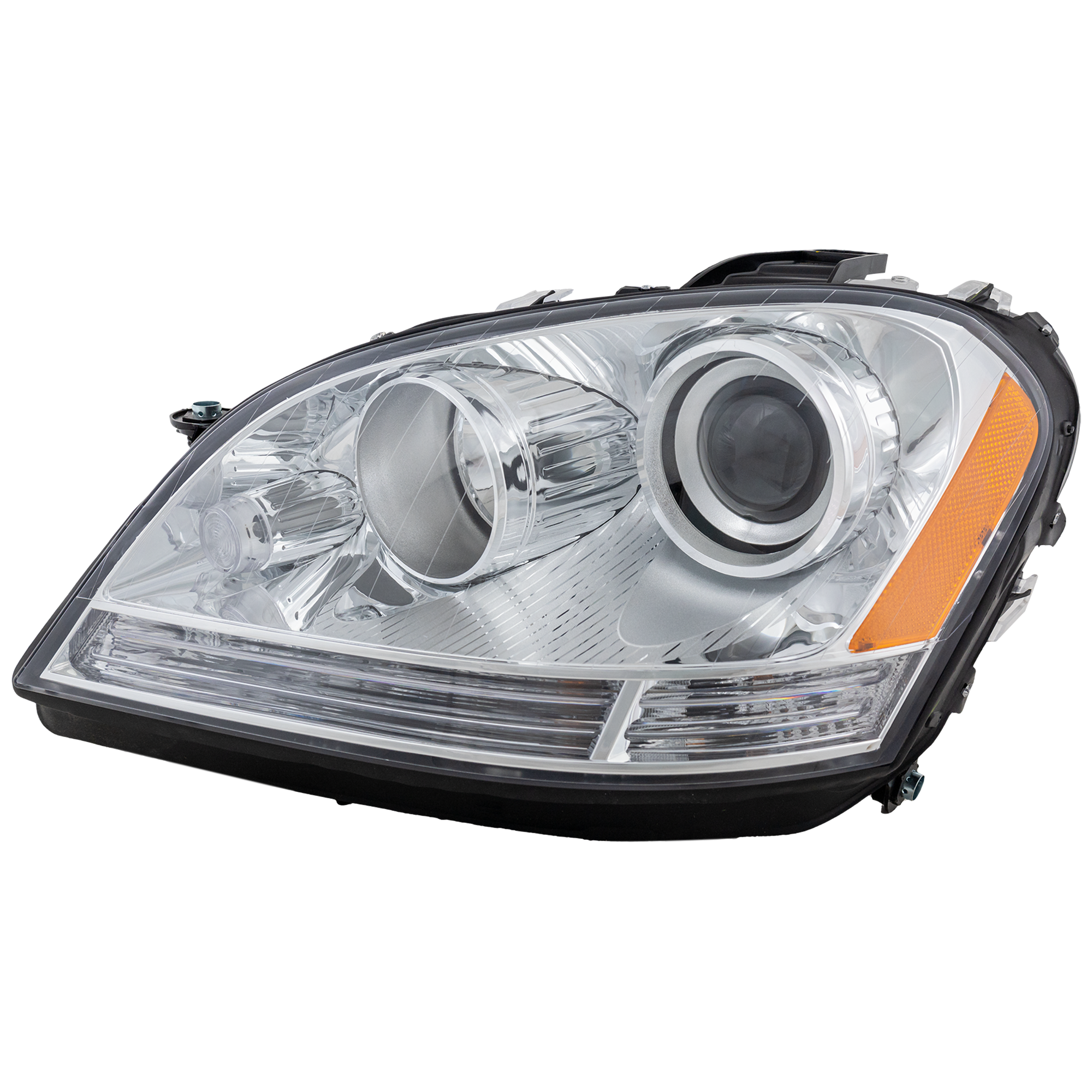 AM M CLASS 06-07 HEAD LAMP LH Assembly STD Type Halogen 08-08 w Amber Reflector SKU REPM100120 OEM 1648204561-164820456164