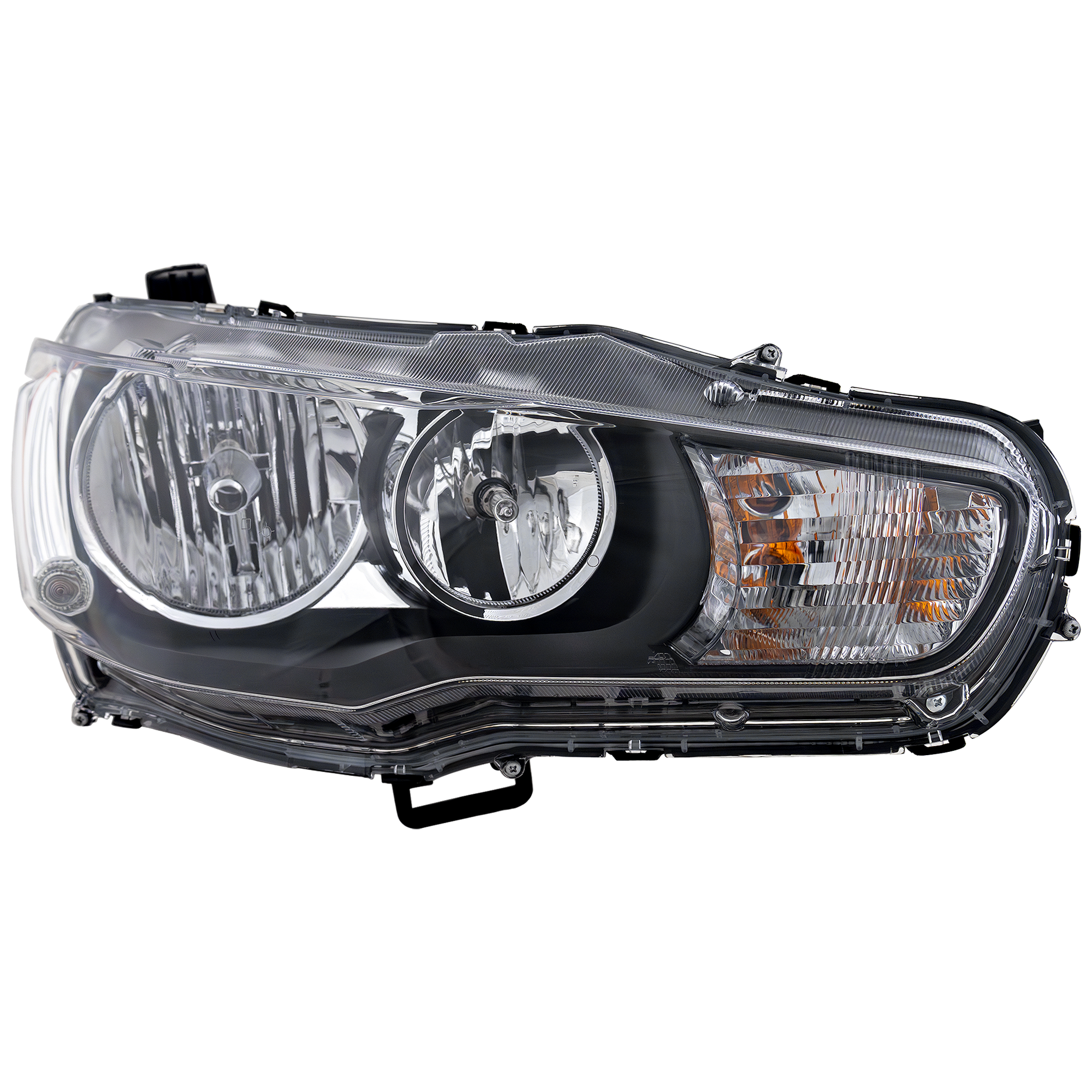 AM LANCER 09-17 HEAD LAMP RH Assembly Halogen From 11-08 CAPA SKU REPM100149Q Partslink MI2503158C OEM 8301C362