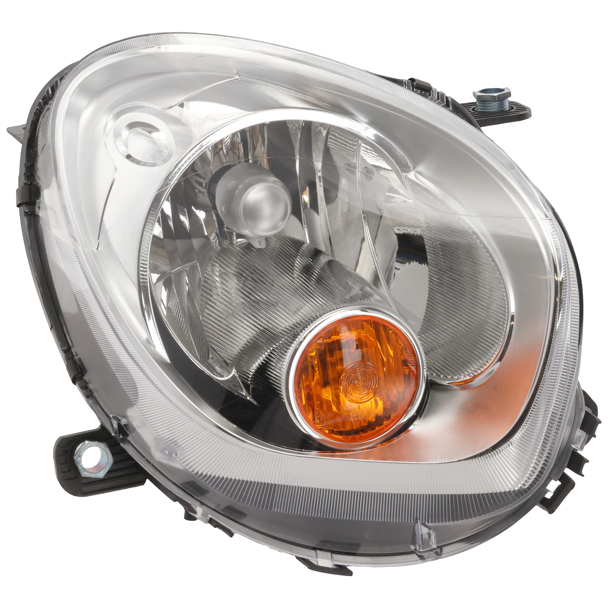 AM COOPER COUNTRYMAN 11-16 HEAD LAMP RH Assembly Halogen w Yellow Turn Signal Light CAPA SKU REPM100307Q Partslink MC2503109C OEM 63129801034