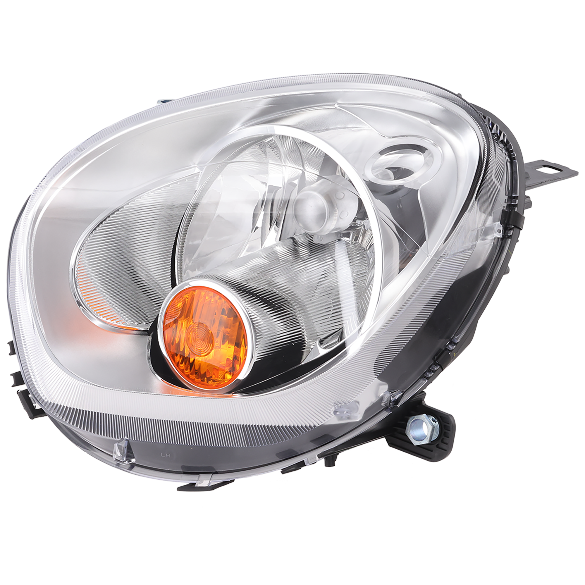 AM COOPER COUNTRYMAN 11-16 HEAD LAMP LH Assembly Halogen w Yellow Turn Signal Light CAPA SKU REPM100308Q Partslink MC2502109C OEM 63129801033