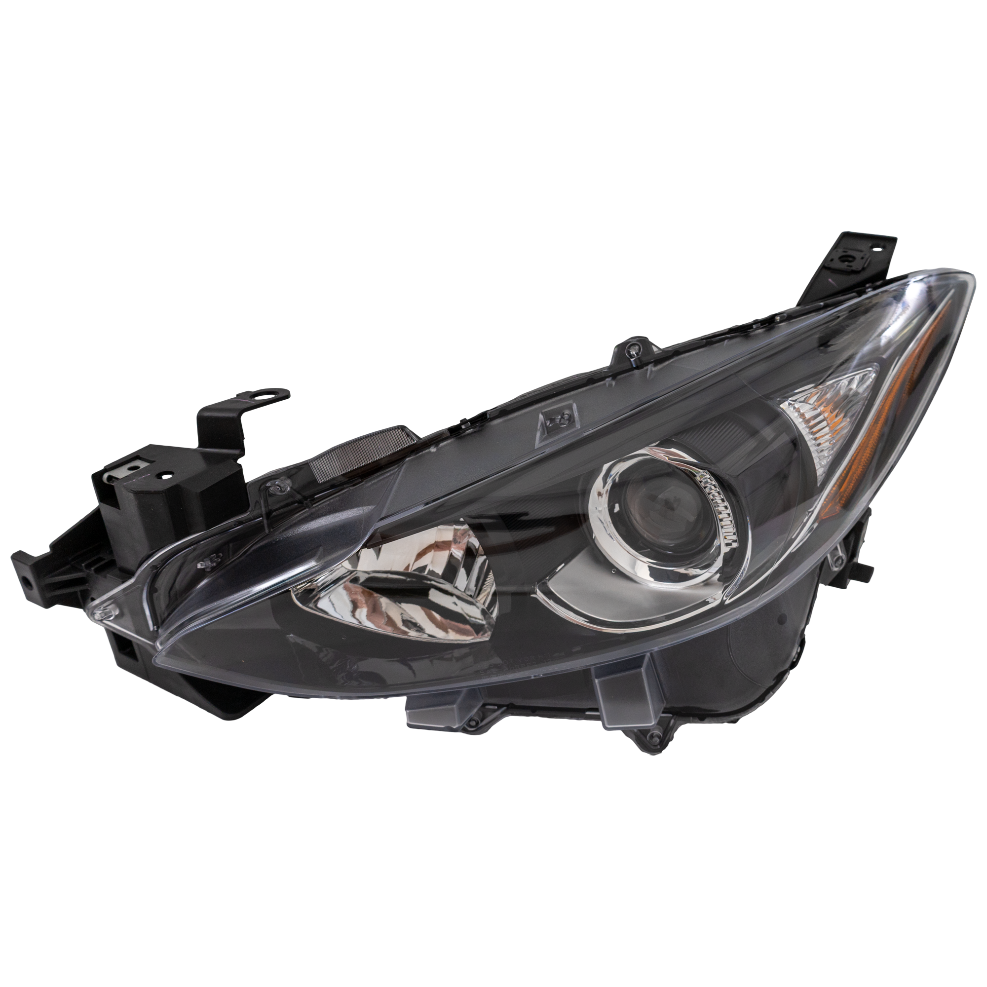 AM MAZDA 3-14-16 HEAD LAMP LH Assembly Halogen CAPA SKU REPM100320Q Partslink MA2502144C OEM BPW1510L0