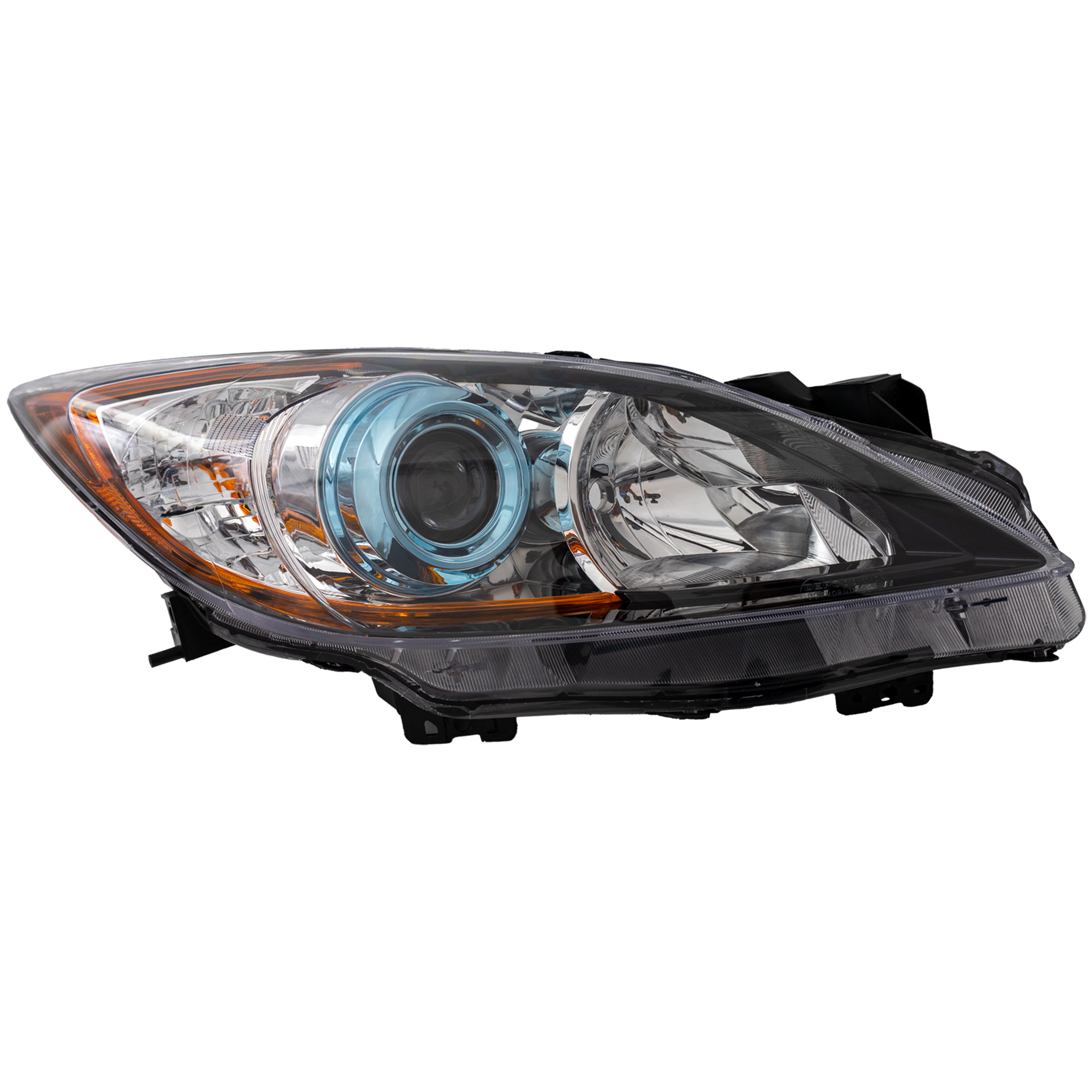 AM MAZDA 3-12-13 HEAD LAMP RH Lens and Housing Halogen 6 Speed Trans Hatchback Sedan CAPA SKU REPM100357Q Partslink MA2519143C OEM BFD1510K0D