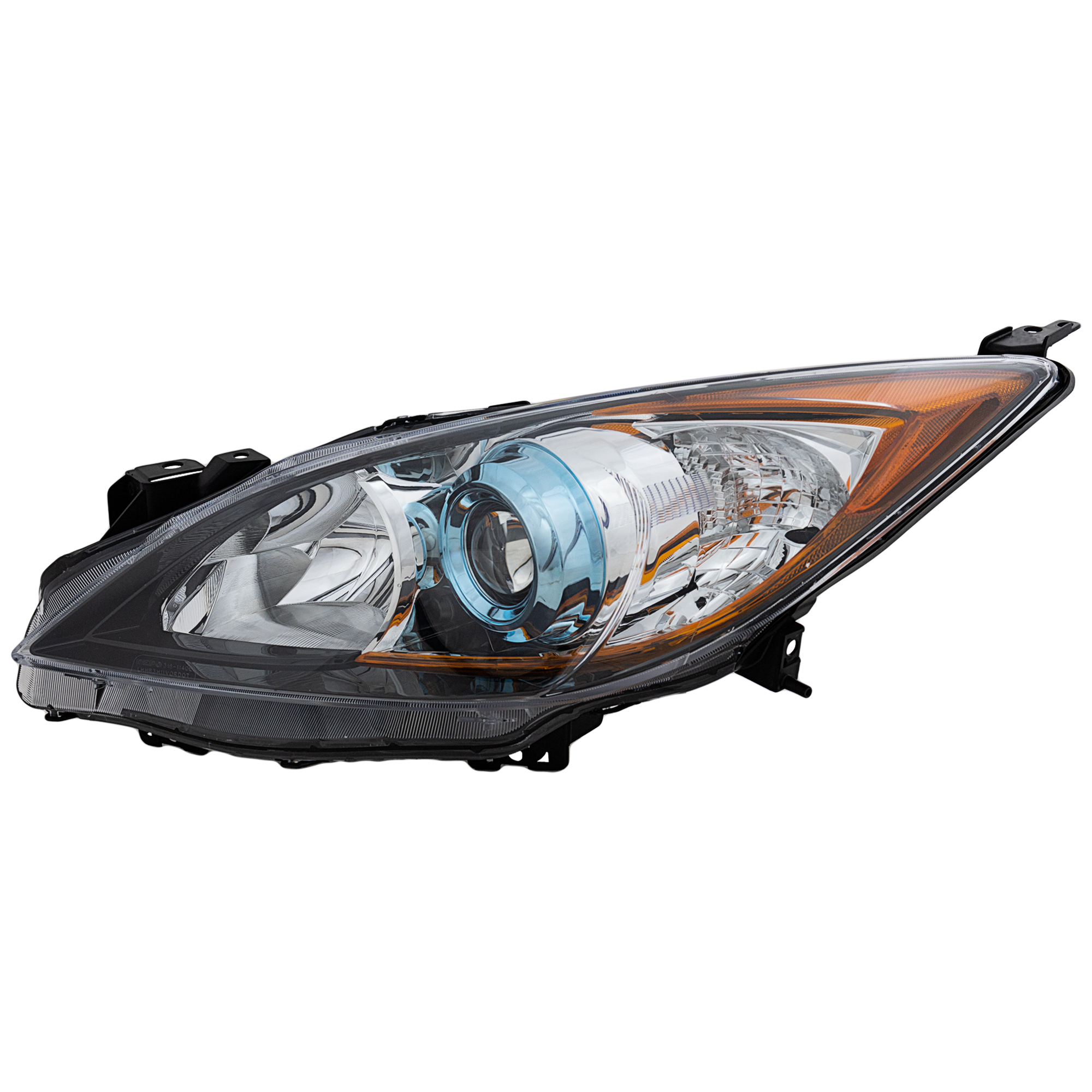 AM MAZDA 3-12-13 HEAD LAMP LH Lens and Housing Halogen 6 Speed Trans Hatchback Sedan CAPA SKU REPM100358Q Partslink MA2518143C OEM BFD1510L0D