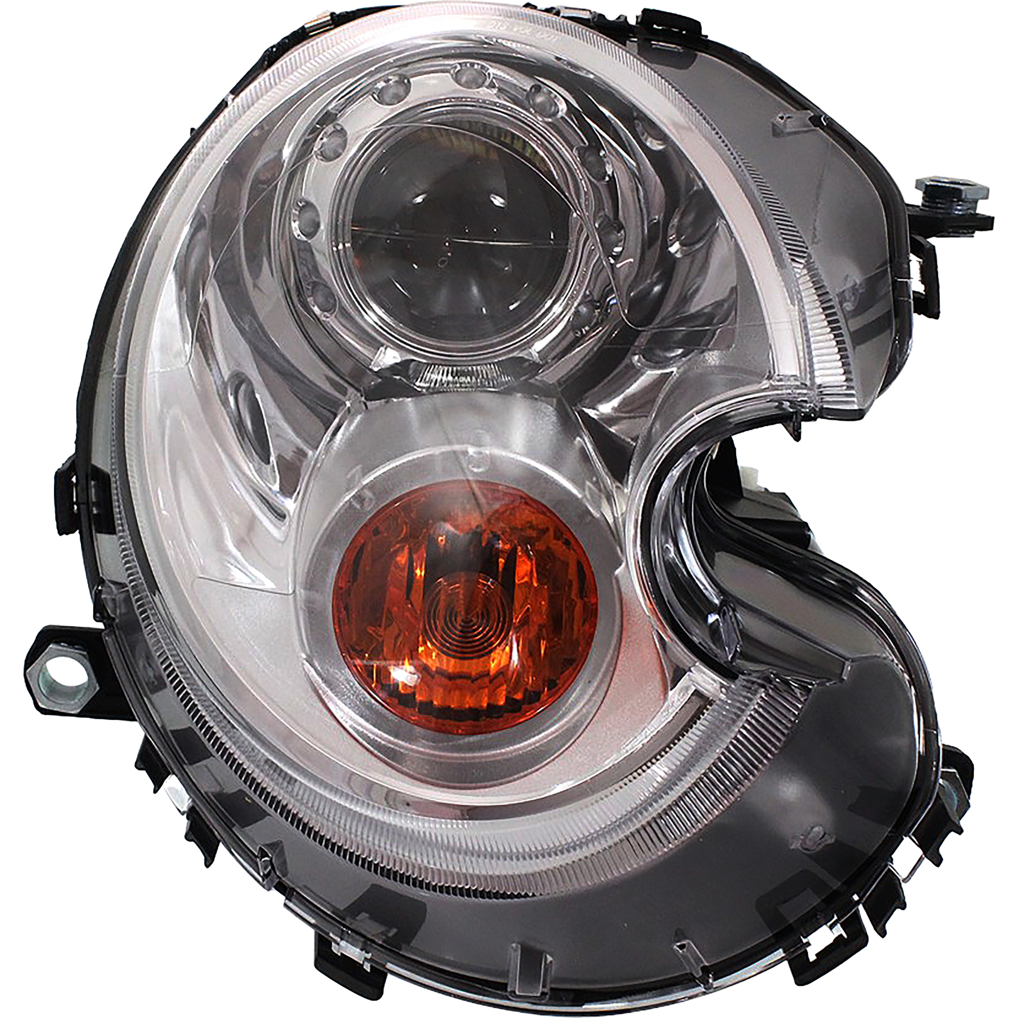 AM COOPER 07-15 HEAD LAMP RH Lens and Housing HID Xenon w o HID Kit w Yellow Turn Signal w o Adaptive Headlight 07-13 HB 09-15 Conv Wgn SKU REPM100377 Partslink MC2503106 OEM 63127270024