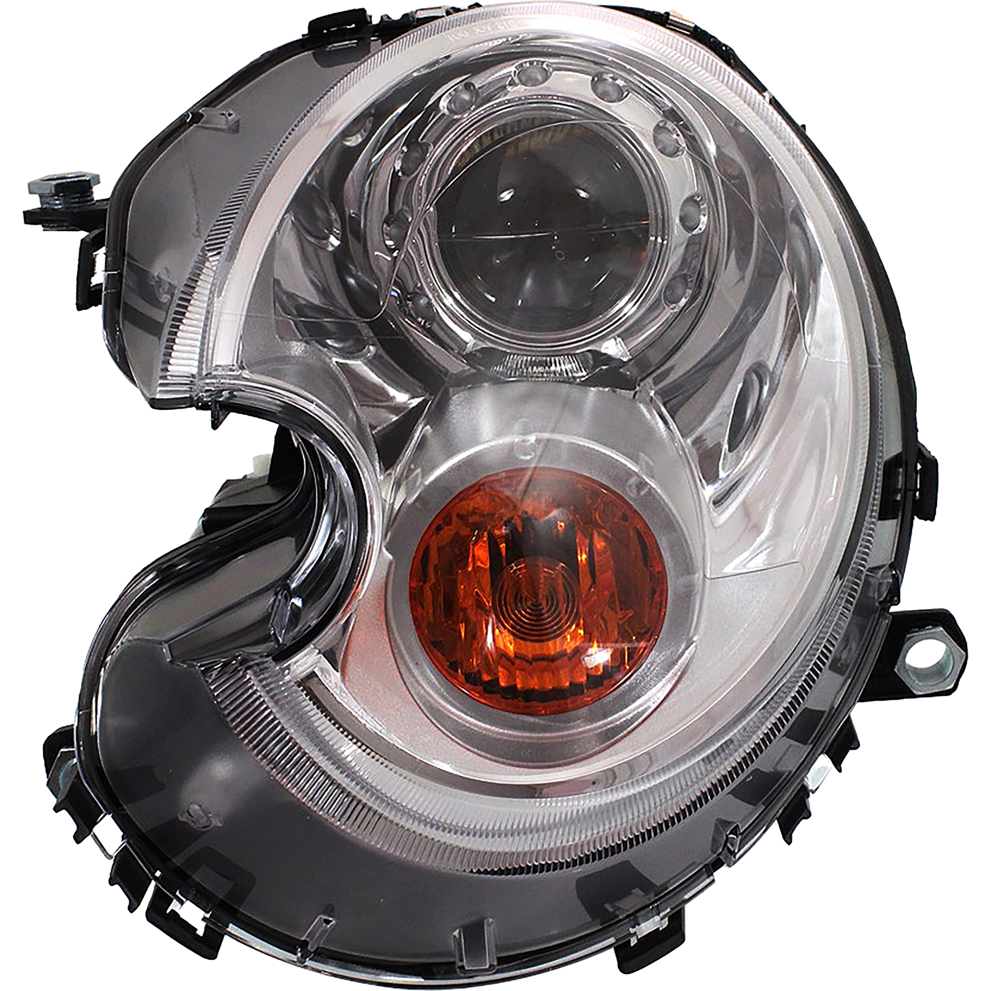 AM COOPER 07-15 HEAD LAMP LH Lens and Housing HID Xenon w o HID Kit w Yellow Turn Signal w o Adaptive Headlight 07-13 HB 09-15 Conv Wgn SKU REPM100378 Partslink MC2502106 OEM 63127270023