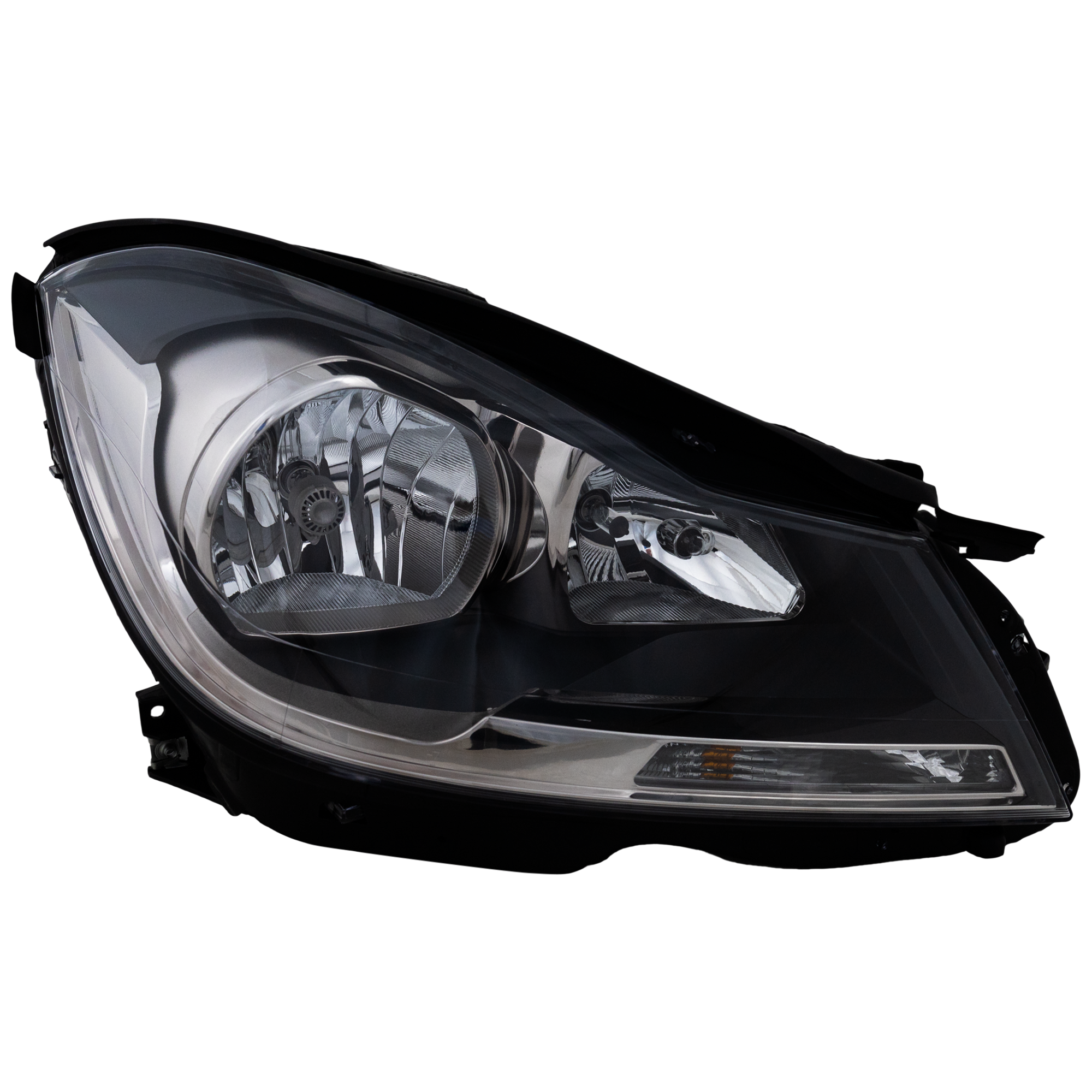 AM C CLASS 12-15 HEAD LAMP RH Assembly Halogen Black Interior w o Corner Light Coupe CAPA SKU REPM100383Q Partslink MB2503186C OEM 204820003980-2048200039