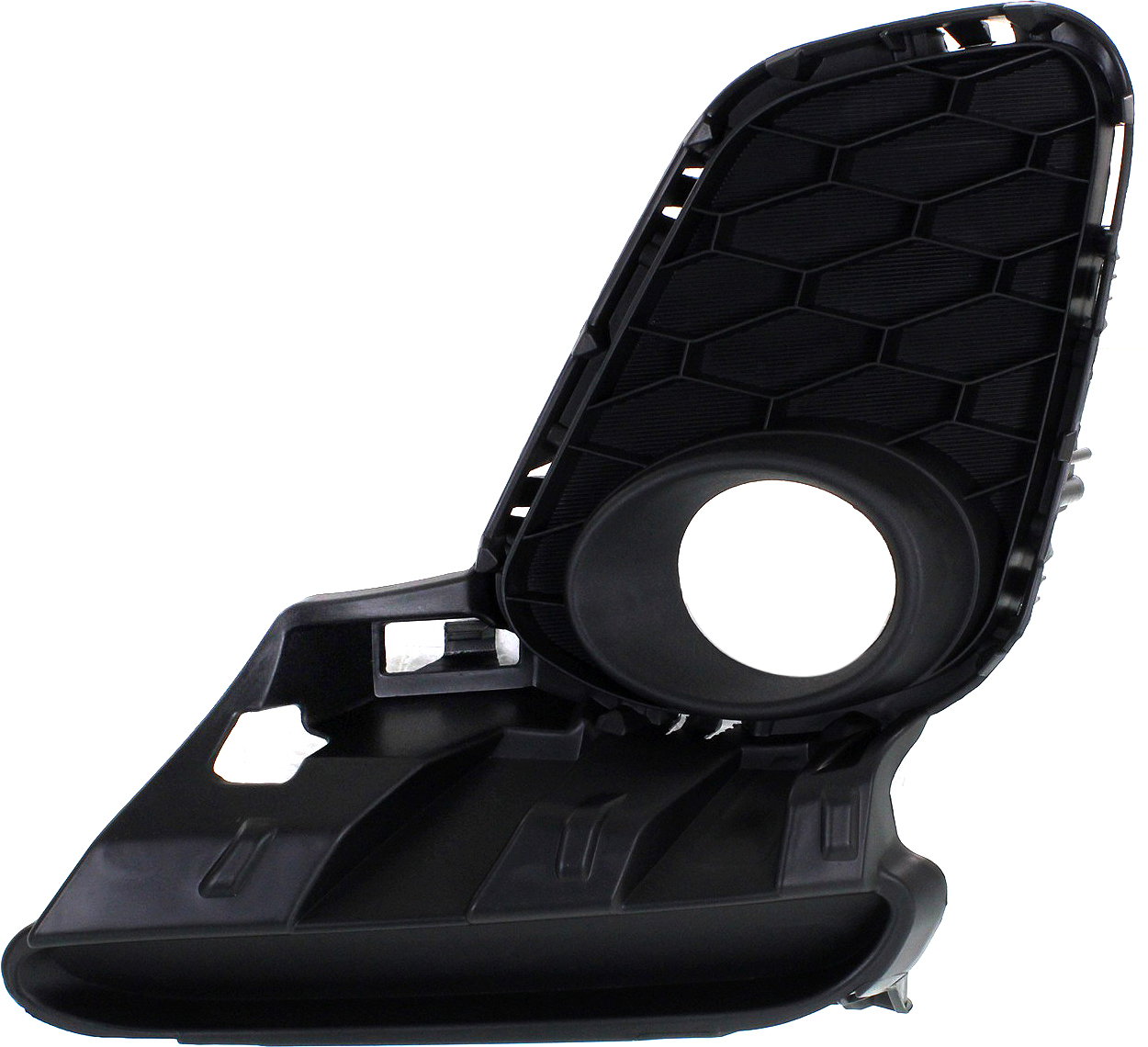 AM MAZDA 3-12-13 FRONT FOG LAMP MOLDING LH Primed Smooth Black w Fog Light Hole Hatchback Sedan SKU REPM108634 Partslink MA1038114 OEM BGV450C21B