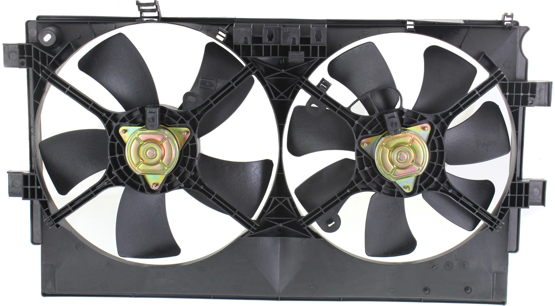 AM LANCER 08-17 RADIATOR FAN ASSEMBLY Dual Fan w o Turbo Exc. Evolution Ralliart Models SKU REPM160904 Partslink MI3115139 OEM 1355A087 PFM 1355A131