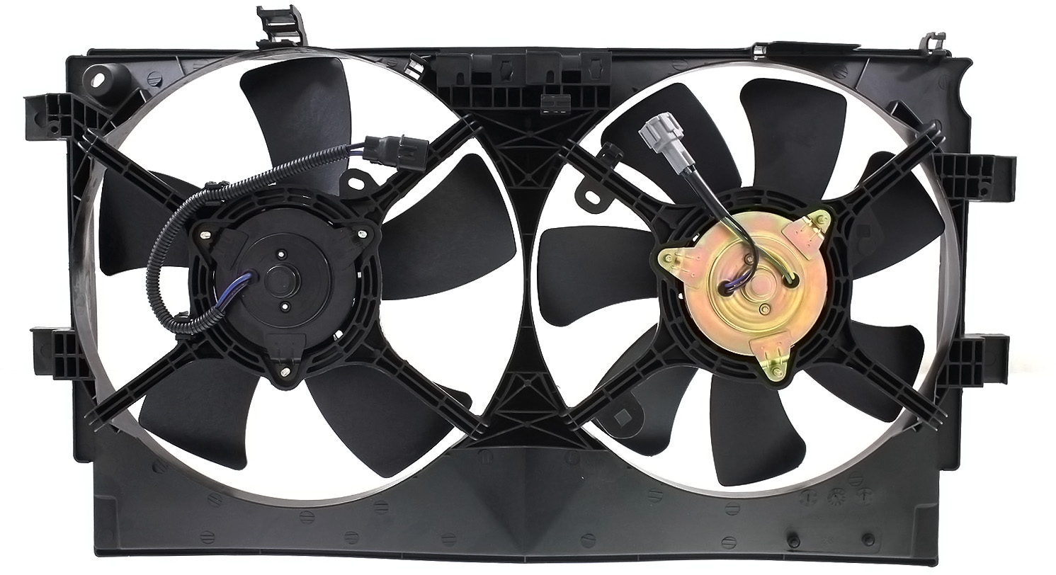 AM OUTLANDER 07-08 LANCER 08-17 RADIATOR FAN ASSEMBLY Dual Fan w Turbo SKU REPM160926 Partslink MI3115140 OEM 1355A101 PFM