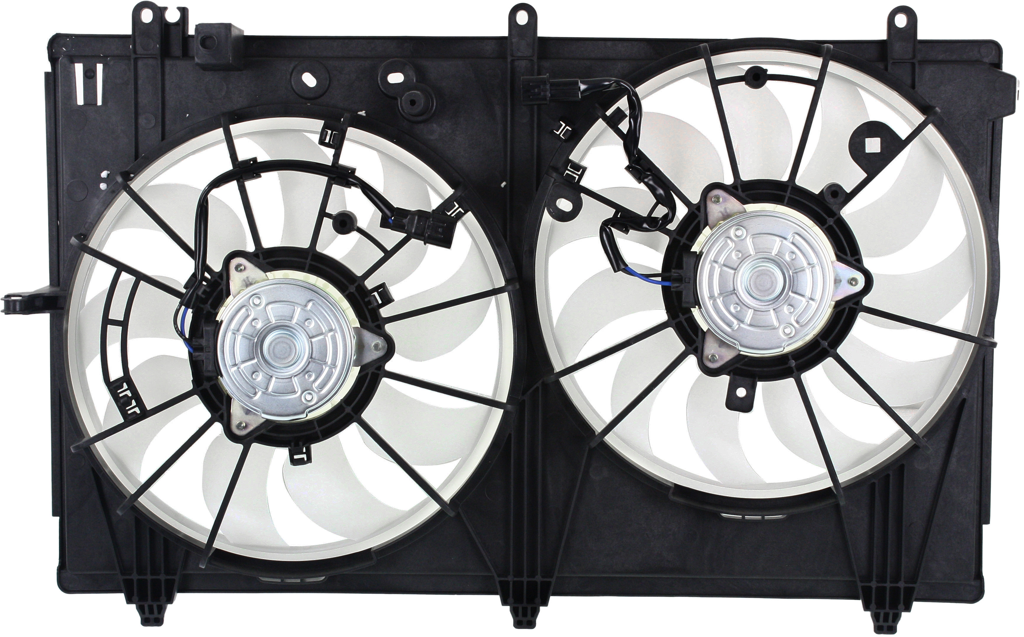 AM OUTLANDER 14-20 RADIATOR FAN ASSEMBLY Dual Fan 2.4L 3.0L Eng To 6-15 SKU REPM160947 Partslink MI3115148 MI3115153 OEM 1355A258 PFM 1355A299-1355A261