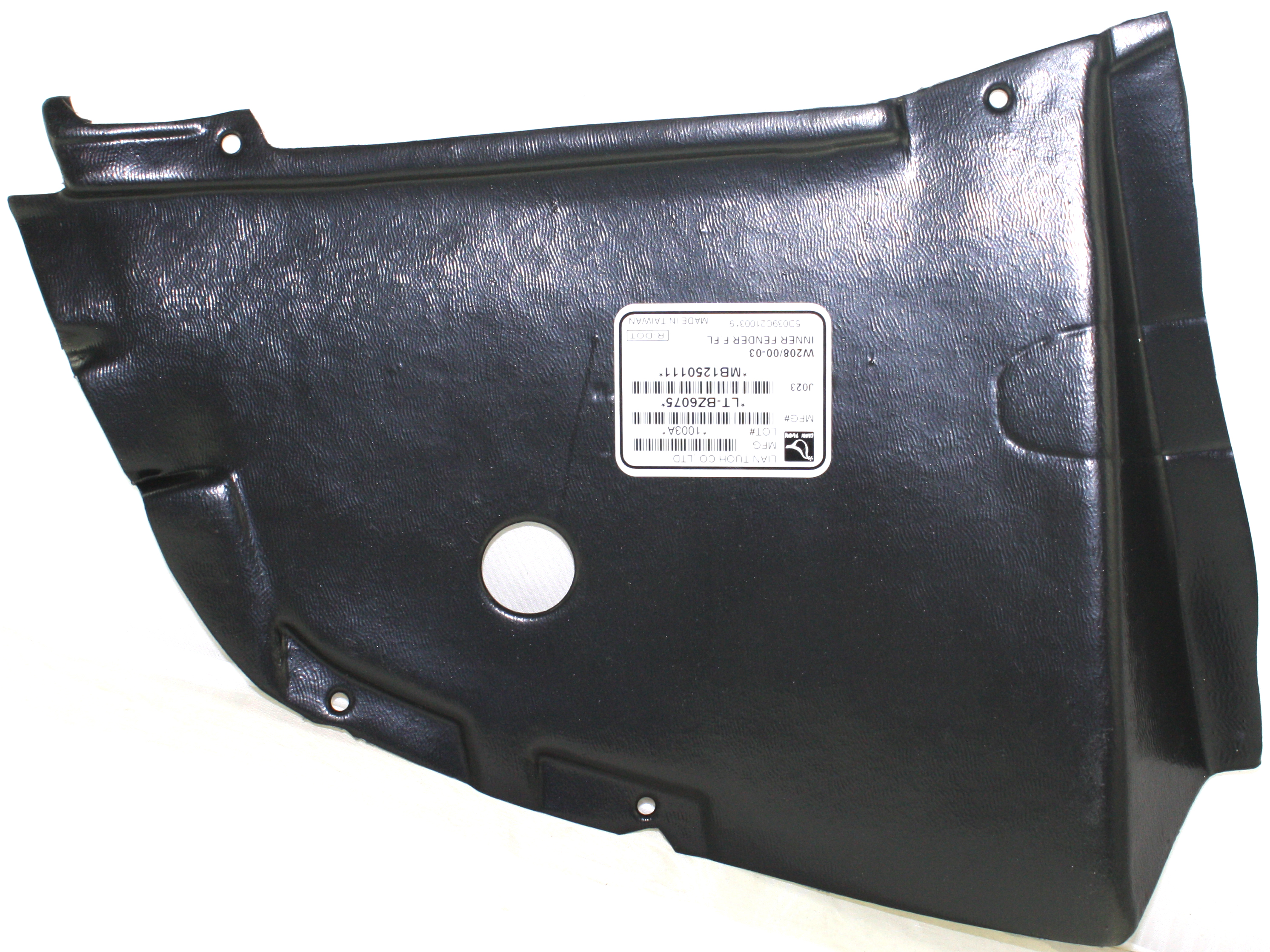 AM CLK CLASS 00-03 FRONT FENDER LINER LH Front Section 208 Chassis SKU REPM222316 Partslink MB1250111 OEM 2086985730