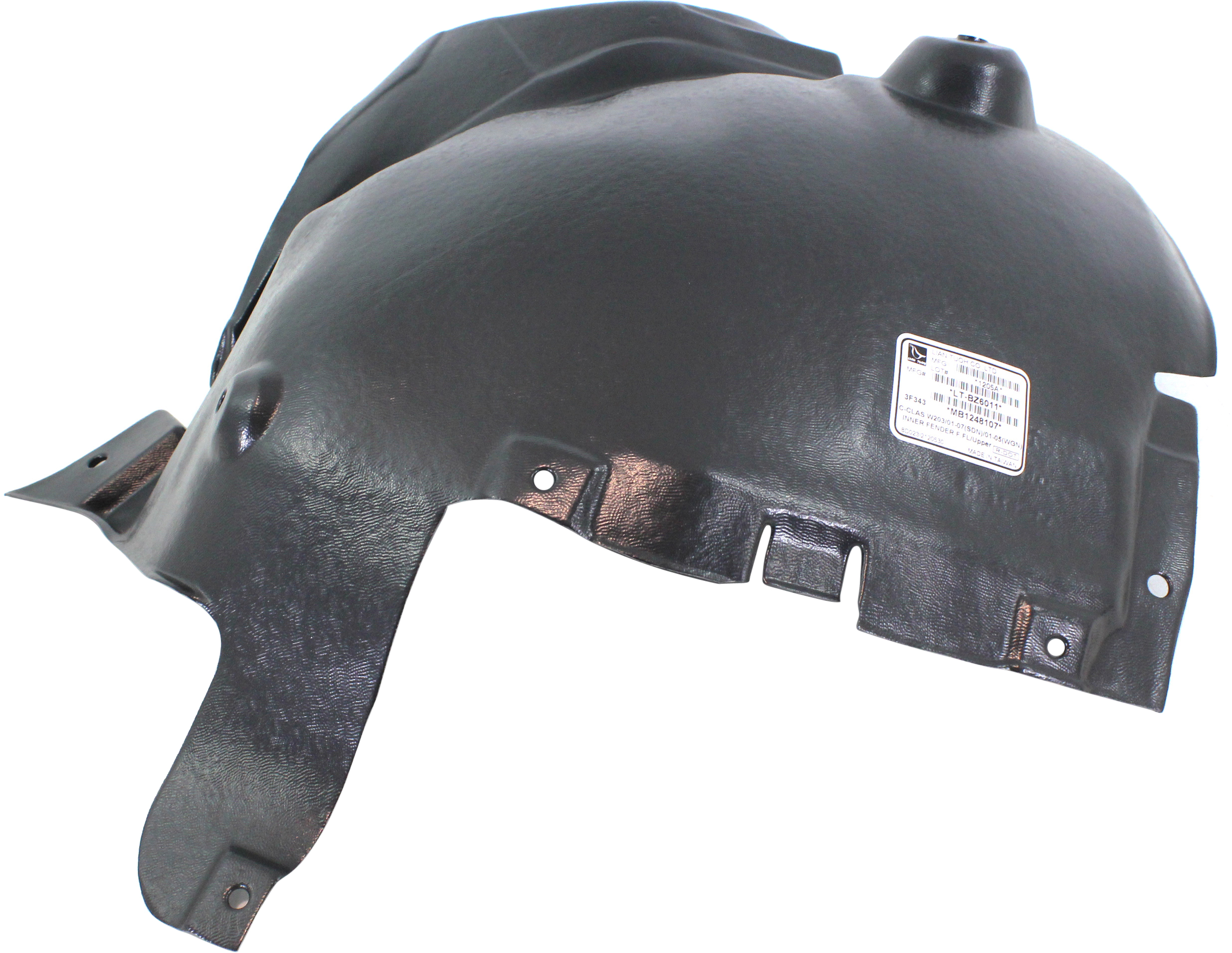 AM C CLASS 01-07 FRONT FENDER LINER LH Front Upper Section Sedan Wagon SKU REPM222328 Partslink MB1248107 OEM 2038840522