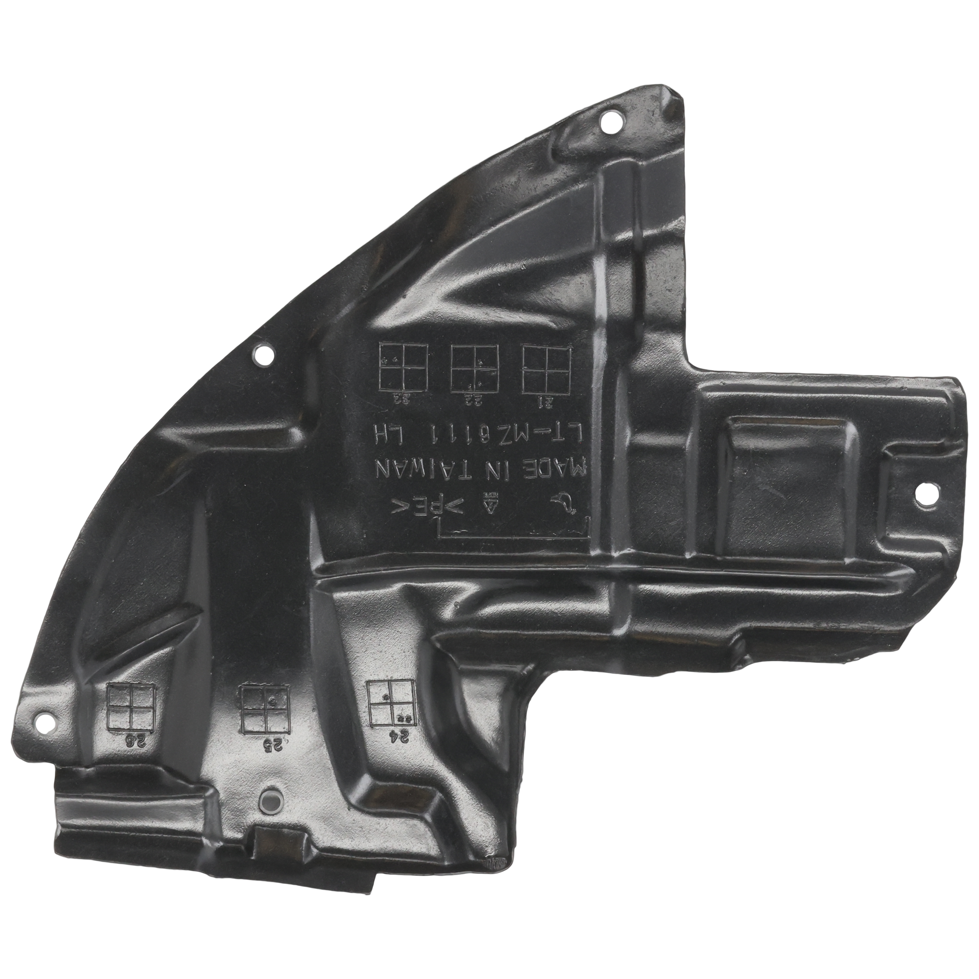 AM CX 9-10-15 FRONT FENDER LINER LH Front Lower Section Guard Extension SKU REPM222362 Partslink MA1250114 OEM TE7356142A