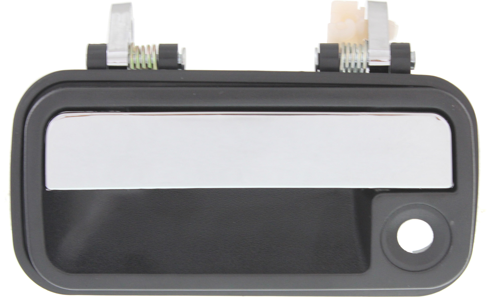AM MAZDA 626-88-92 FRONT EXTERIOR DOOR HANDLE LH Chrome Lever+Black Housing w Keyhole Plastic SKU REPM462396 Partslink MA1310104 OEM G21159410C
