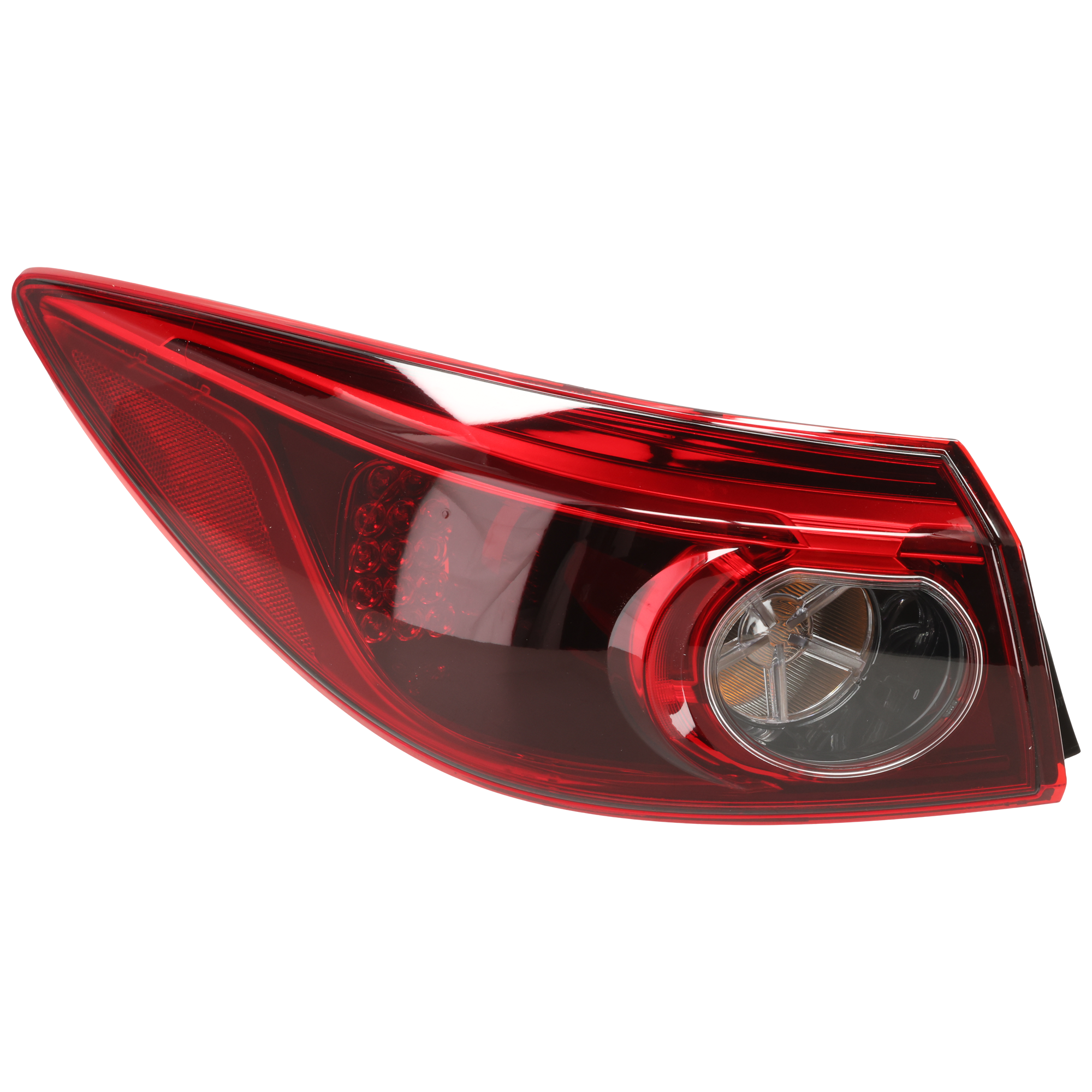 AM MAZDA 3-14-14 TAIL LAMP LH Outer Assembly LED To 3-31-14 Sedan SKU REPM730388 Partslink MA2804114 OEM BHN251160E