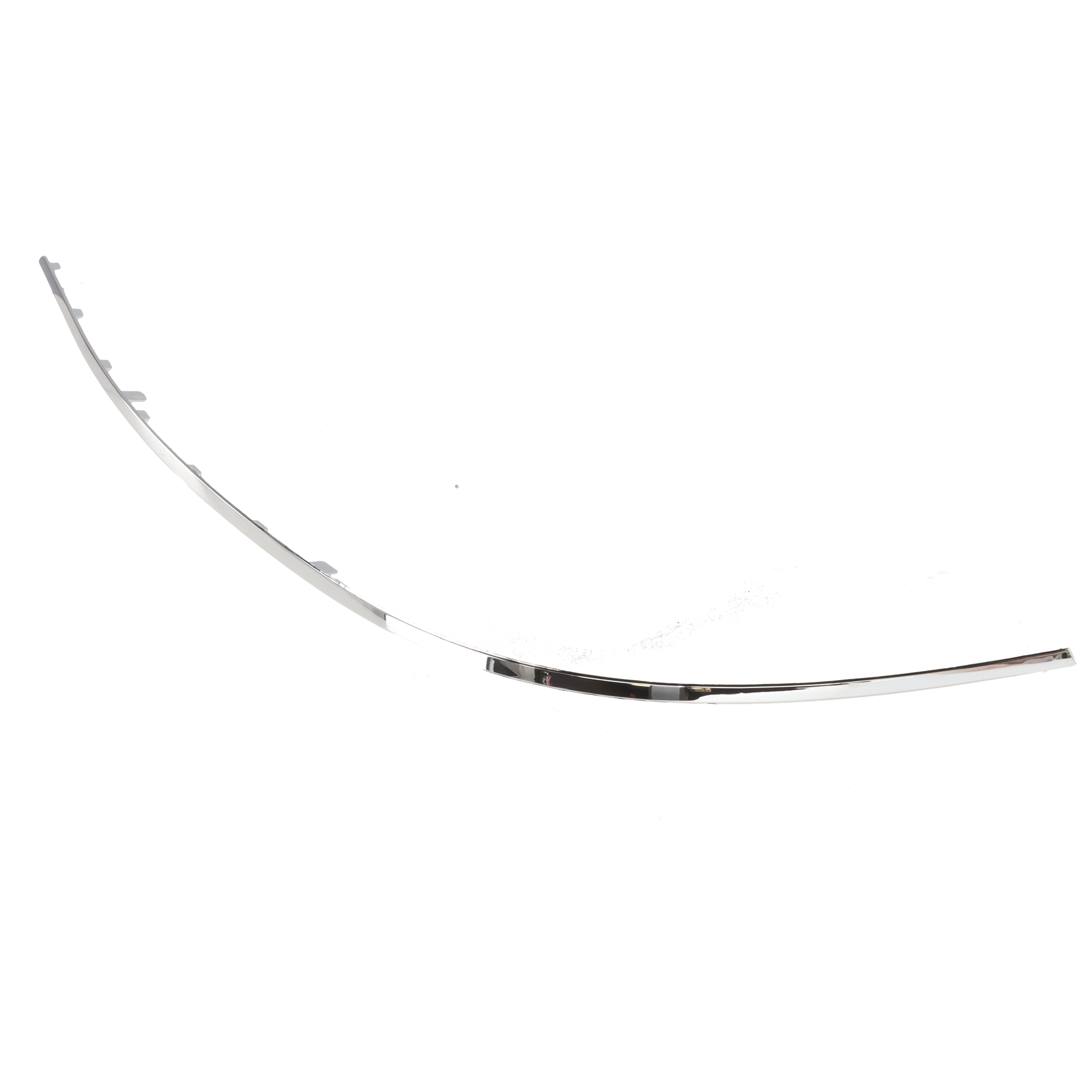 AM E CLASS 10-13 REAR BUMPER MOLDING LH Outer Impact Strip Chrome w o AMG Styling Pkg. Sedan SKU REPM763708 Partslink MB1158110 OEM 2128852121