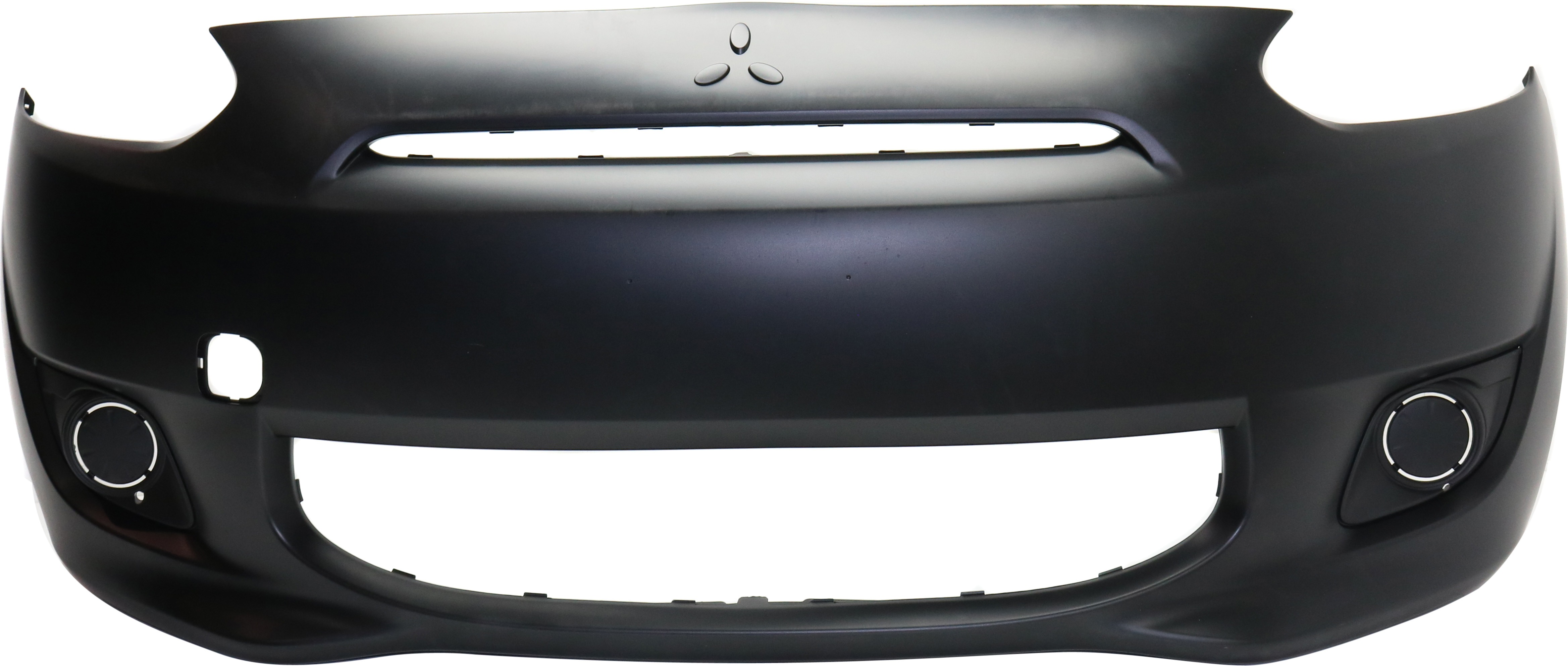 AM MIRAGE 14-15 FRONT BUMPER COVER Primed w or w o Fog Light Holes SKU REPMB010305P Partslink MI1000338 MI1000337 OEM 6400D340