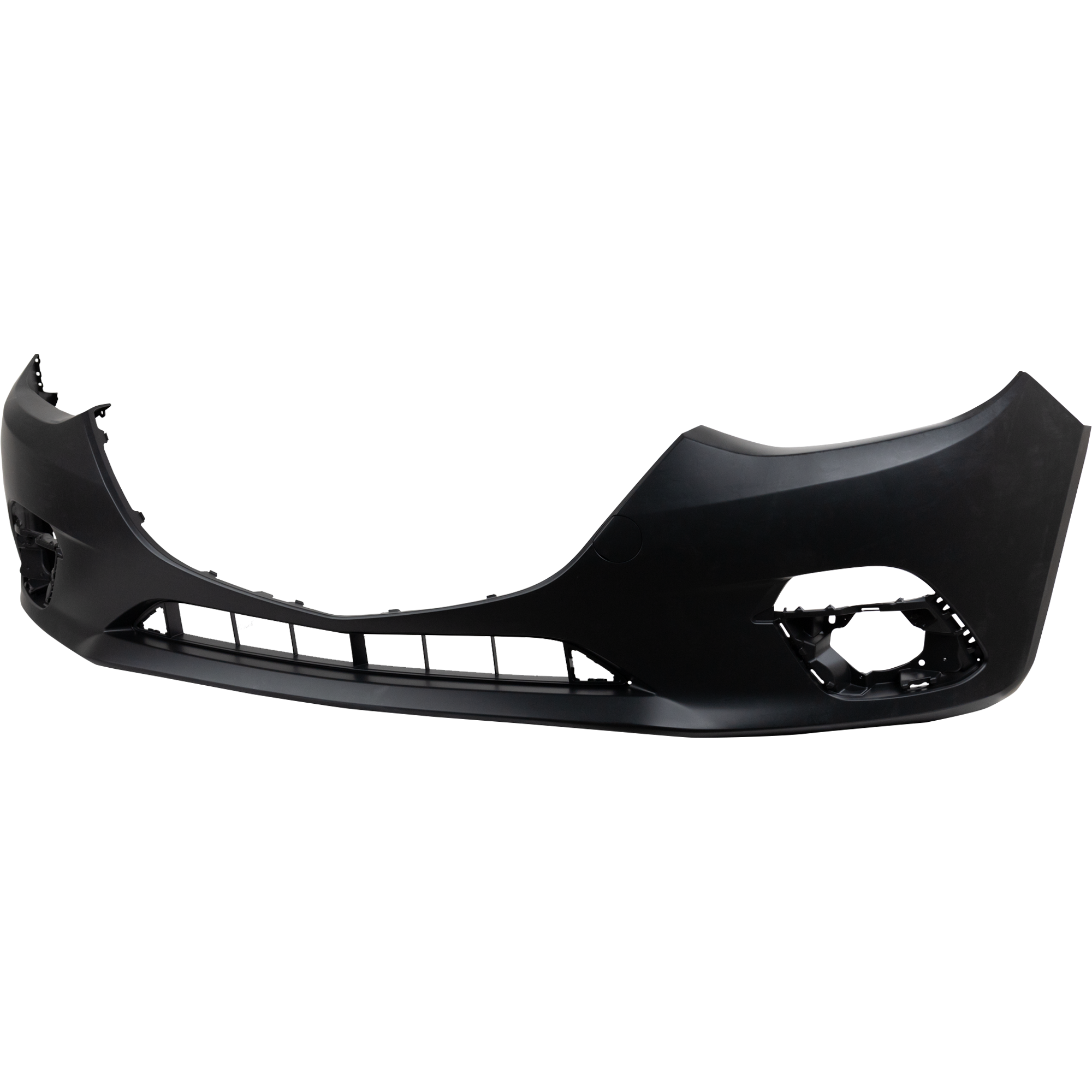 AM MAZDA 3-14-16 FRONT BUMPER COVER Primed w Tow Hook Hole Hatchback Sedan CAPA SKU REPMZ010312PQ Partslink MA1000239C OEM BJS750031ABB