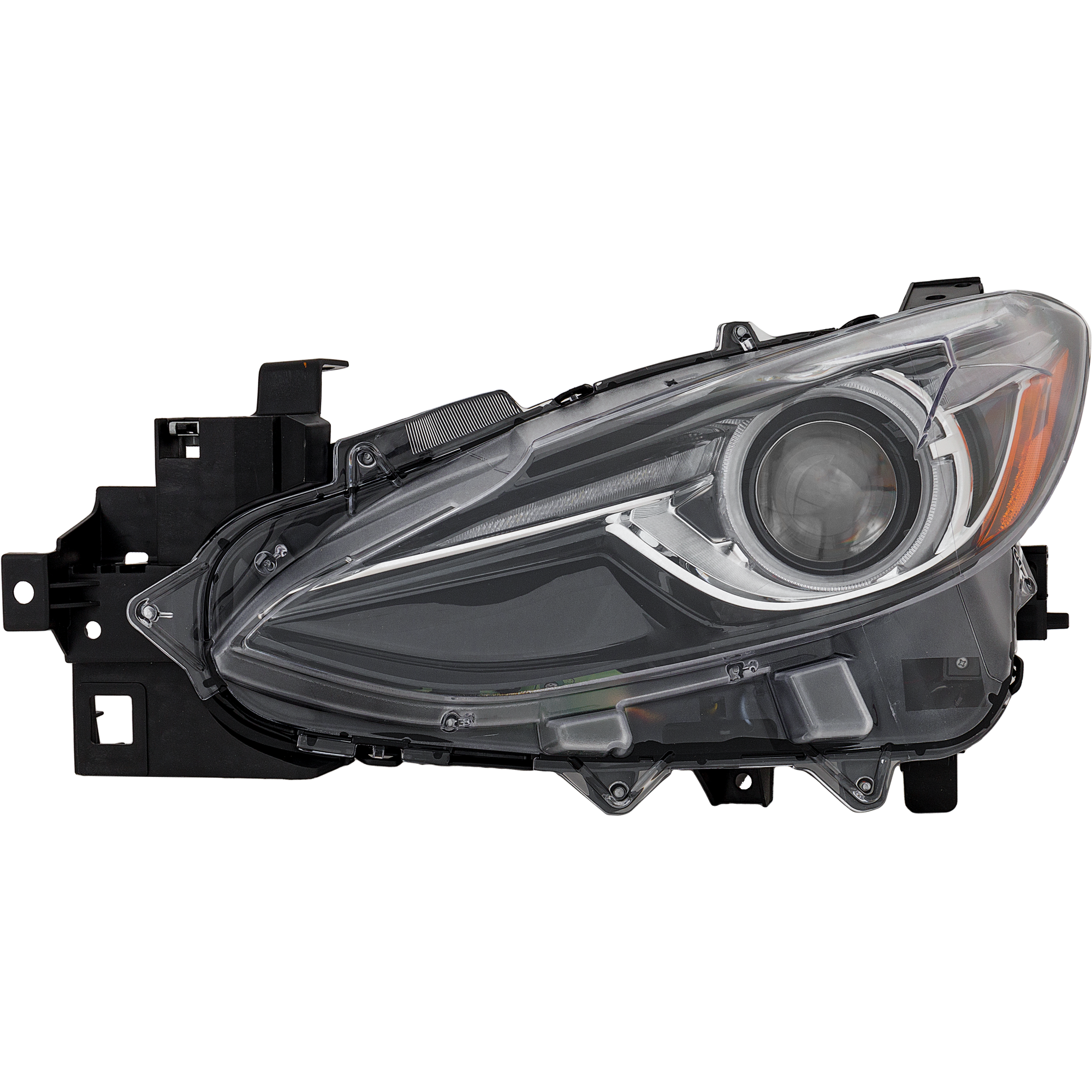 AM MAZDA 3-14-18 HEAD LAMP LH Lens and Housing HID Xenon w o HID Kit w o Auto Level Control SKU REPMZ100108 Partslink MA2502145 OEM BHN251041B