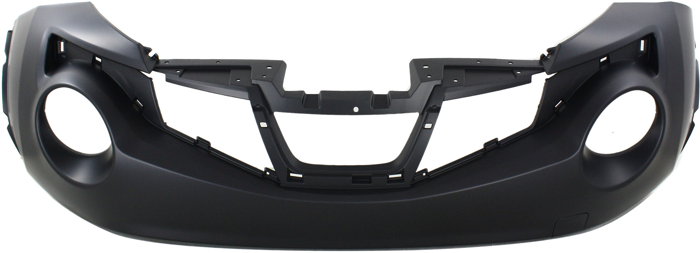 AM JUKE 13-14 FRONT BUMPER COVER Primed w Tow Hook Holes w Tow Hook Cover S SL SV Models SKU REPN010361P OEM 620221KM5H