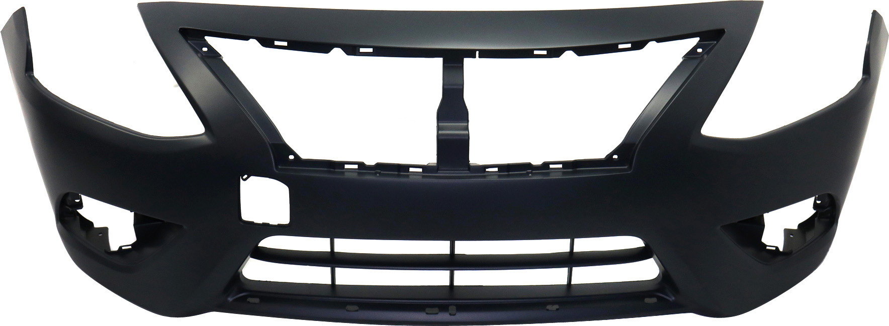 AM VERSA 15-18 FRONT BUMPER COVER Primed w Chrome Insert CAPA SKU REPN010364PQ Partslink NI1000300C OEM FBM229KM1J
