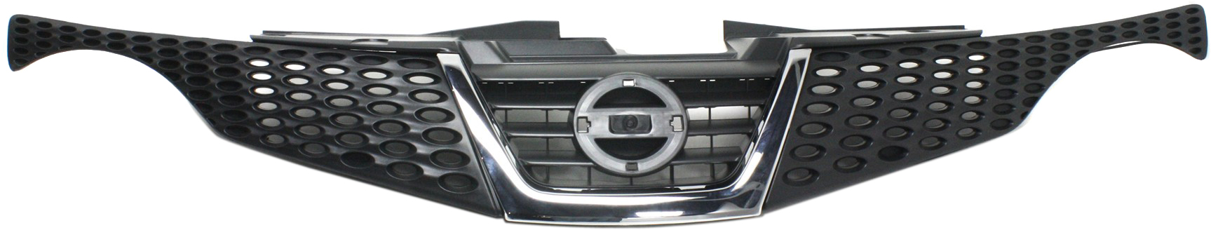 AM JUKE 11-14 GRILLE Painted Black Shell and Insert w Chrome Molding S SL SV Models CAPA SKU REPN070143Q Partslink NI1200244C OEM 620701KA0A