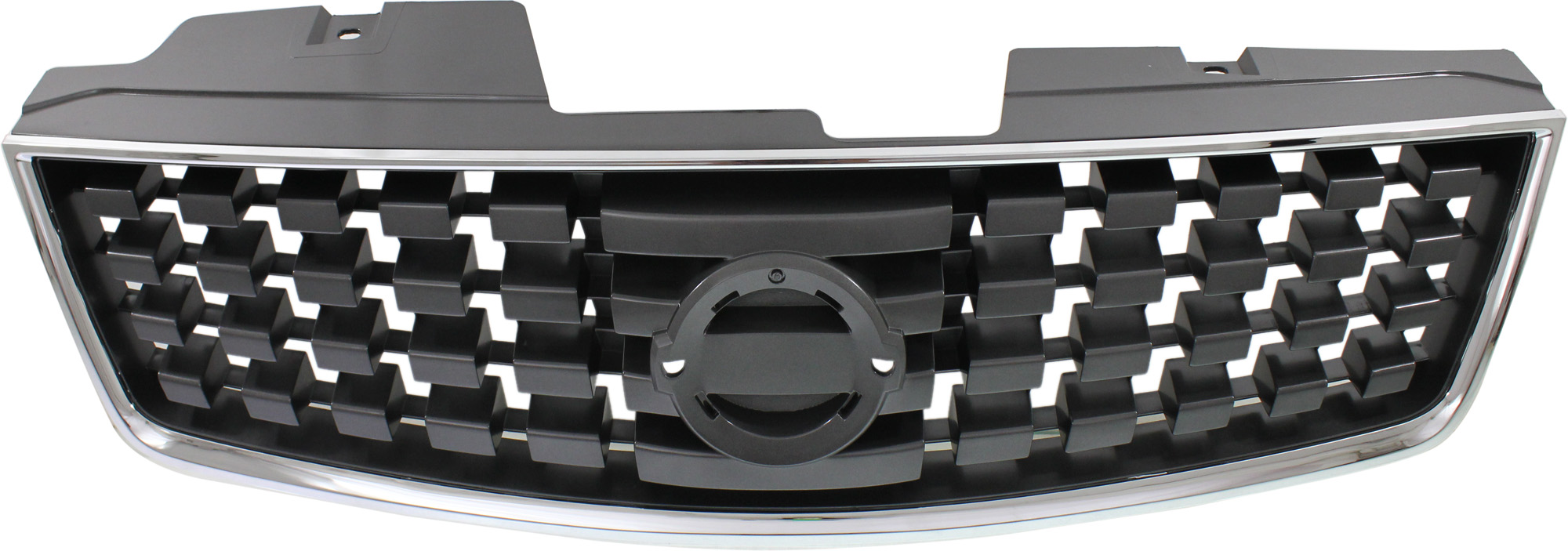 AM SENTRA 08-09 GRILLE Chrome Shell Painted Dark Silver Black Insert Base S SL Models SKU REPN070151 Partslink NI1200248 OEM 62070ZE90A