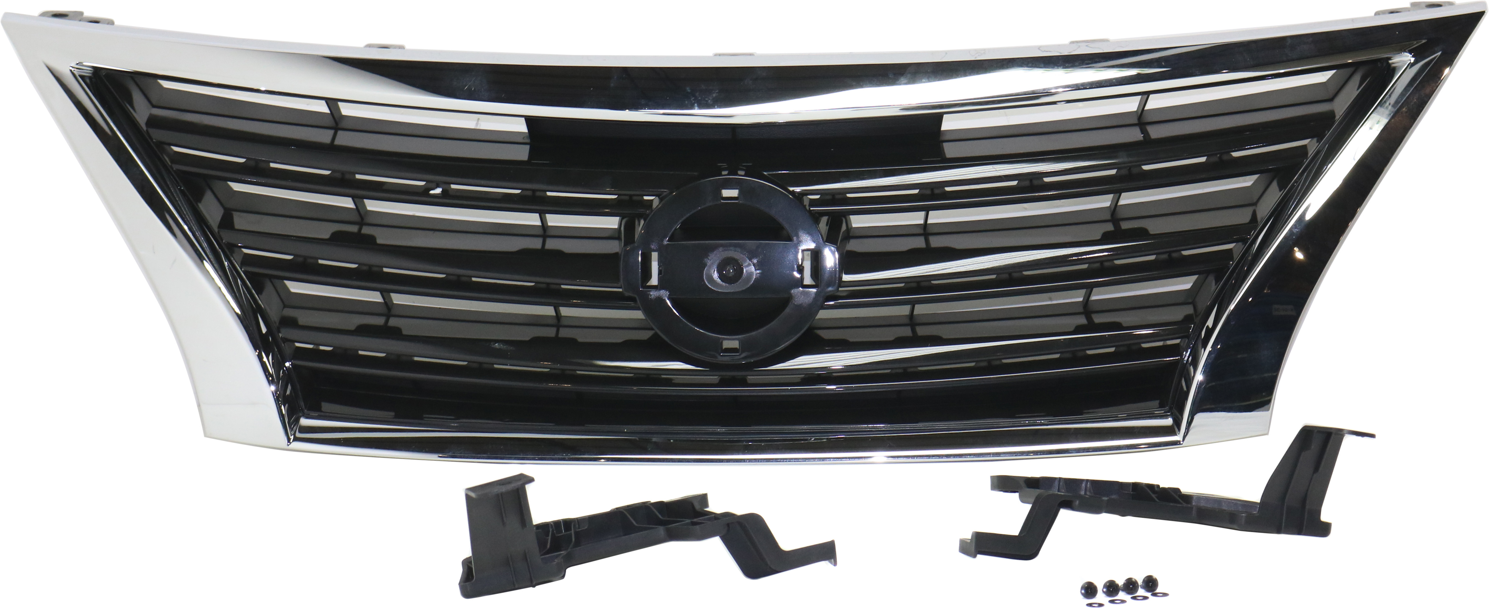 AM SENTRA 13-15 GRILLE Chrome Shell Painted Dark Silver Black Sport Type SR Models CAPA SKU REPN070152Q Partslink NI1200253C OEM 623103RM0A