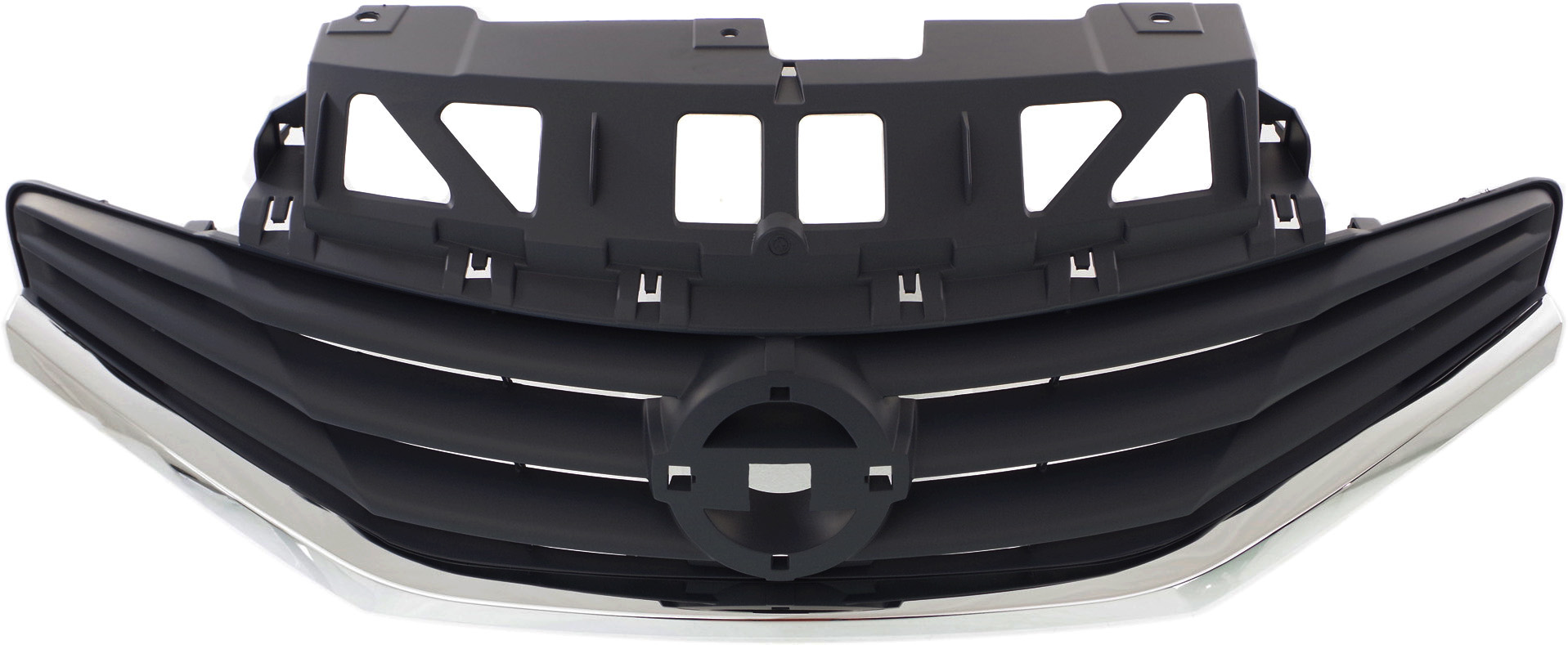 AM VERSA NOTE 14-16 GRILLE Gray Shell and Insert w Chrome Molding Exc. SR Model SKU REPN070156 Partslink NI1200257 OEM 623103VY0A