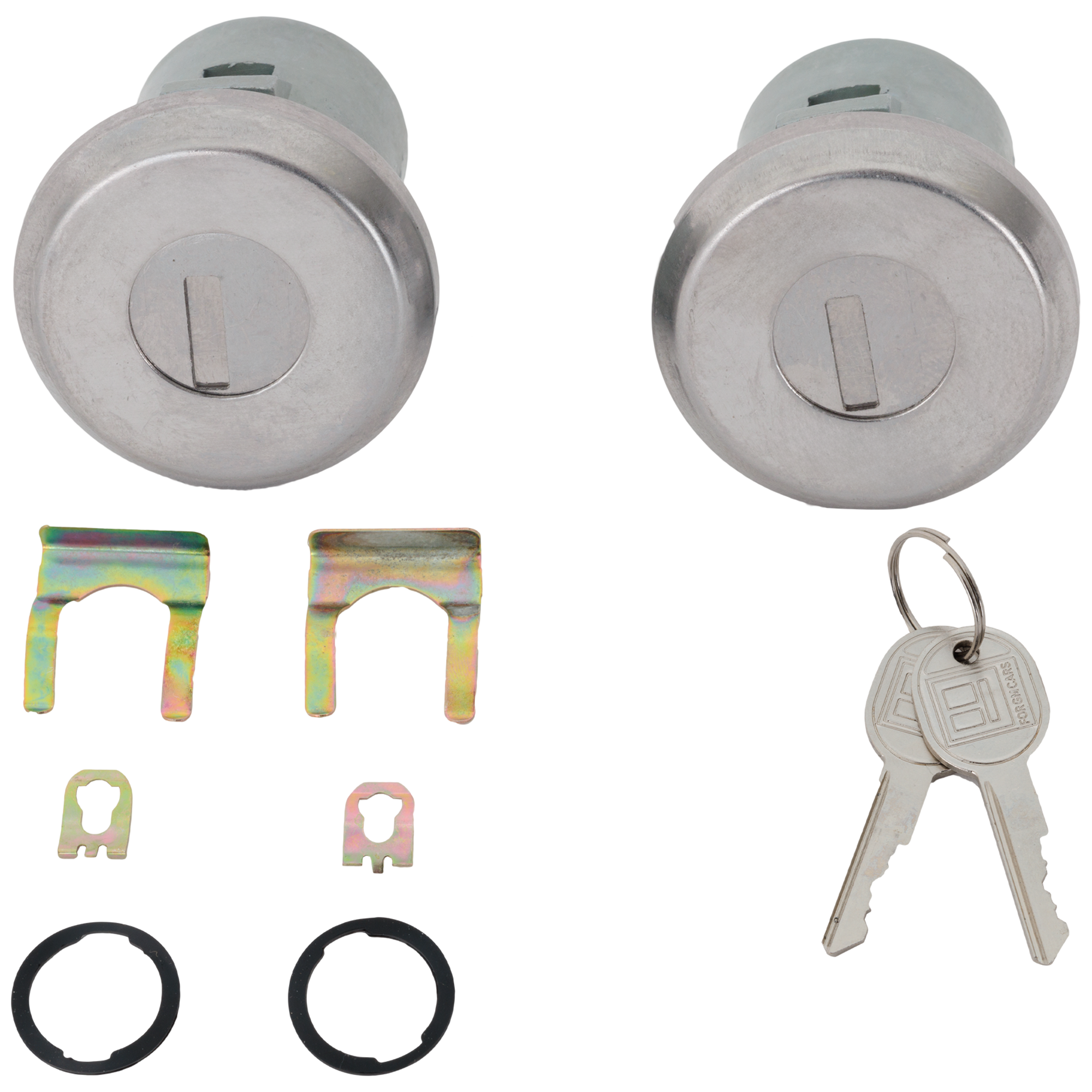 AM CORVETTE 60-81 LUMINA 90-01 DOOR LOCK CYLINDER Chrome Set of 2 w Keys SKU REPO507201
