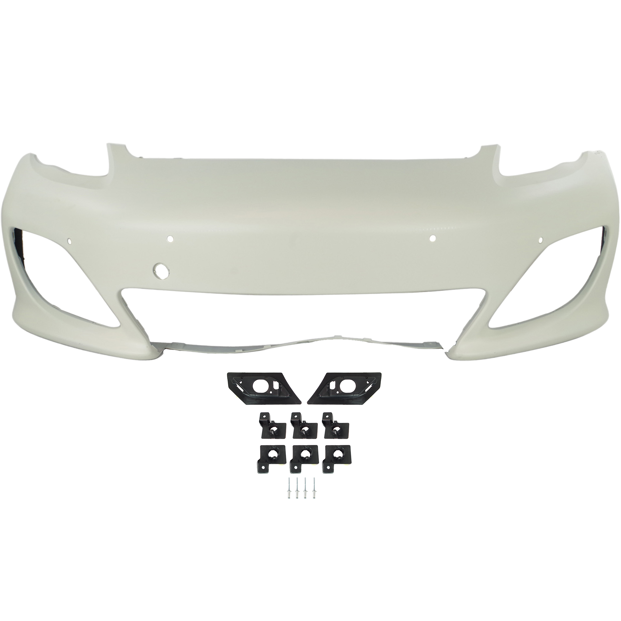 AM PANAMERA 11-13 FRONT BUMPER COVER Primed w Sport Pkg w o HLW Holes w Park Assist Snsr Holes SKU REPP010334P Partslink PO1000174 OEM 97050591126