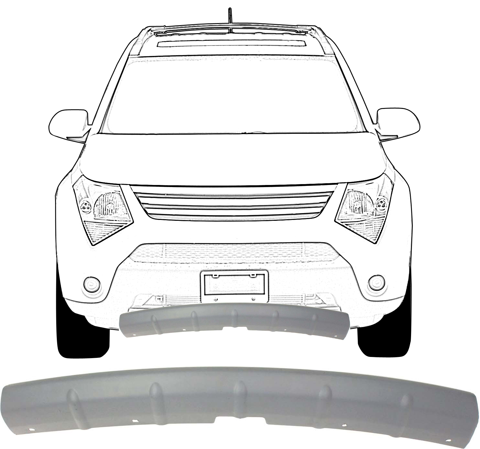 AM XL 7-07-09 FRONT BUMPER GRILLE SKU REPS015302 Partslink SZ1037100 OEM 7176278J02