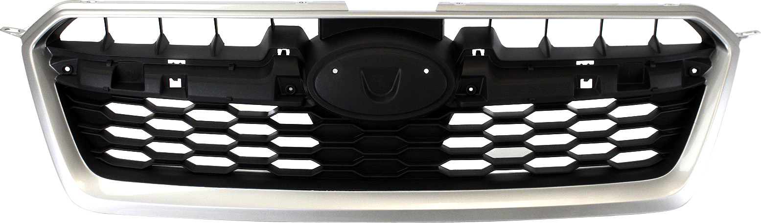 AM IMPREZA 12-14 GRILLE Silver Shell Black Insert Sedan Wagon Exc. WRX Models SKU REPS070128 Partslink SU1200145 OEM 91122FJ010