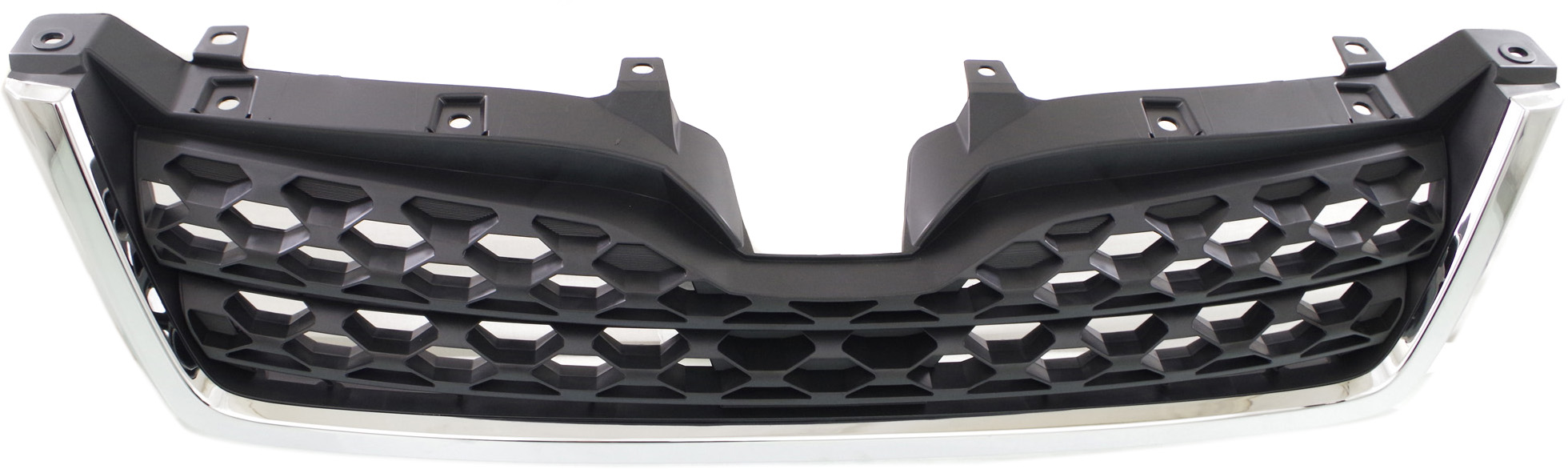 AM FORESTER 14-16 GRILLE Radiator Grille Textured Dark Gray Shell and Insert w Chrome Mldg 2.5L Eng Type 1 CAPA SKU REPS070131Q Partslink SU1200154C OEM 91121SG040