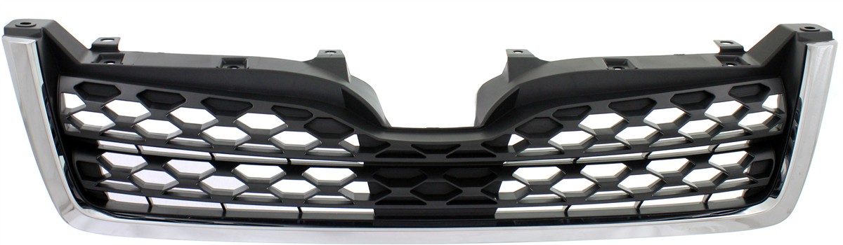 AM FORESTER 14-16 GRILLE Radiator Grille Textured Dark Gray Shell and Insert w Chrome Mldg 2.5L Eng Type 1 SKU REPS070131 Partslink SU1200154 OEM 91121SG040
