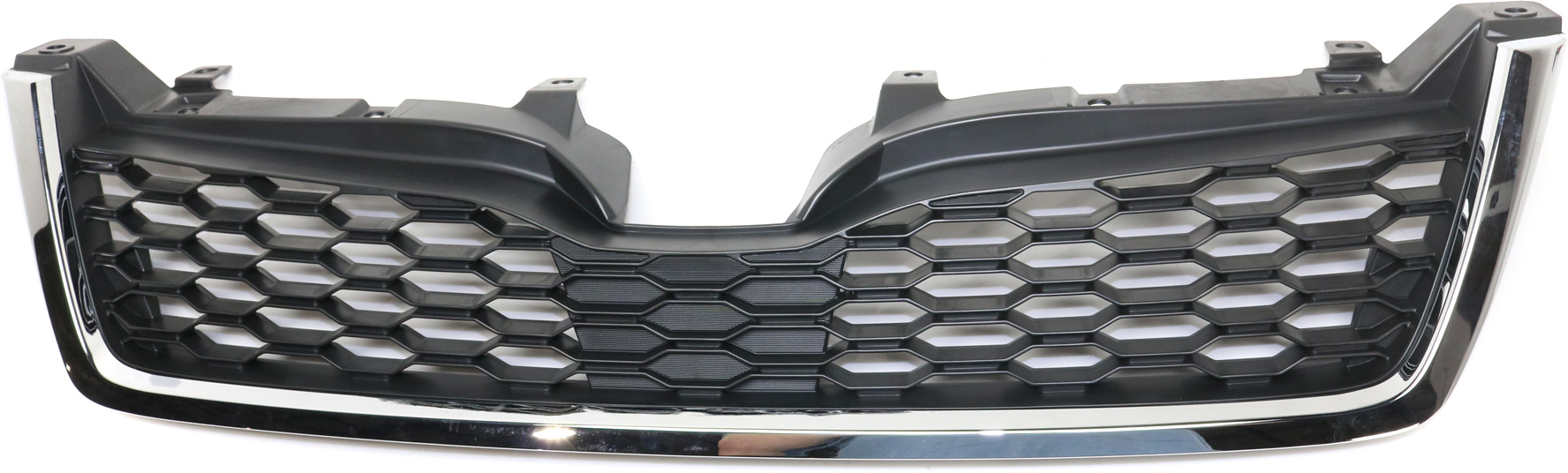 AM FORESTER 14-16 GRILLE Radiator Grille Textured Dark Gray Shell and Insert w Chrome Mldg 2.0L Turbo Eng CAPA SKU REPS070132Q Partslink SU1200153C OEM 91121SG060