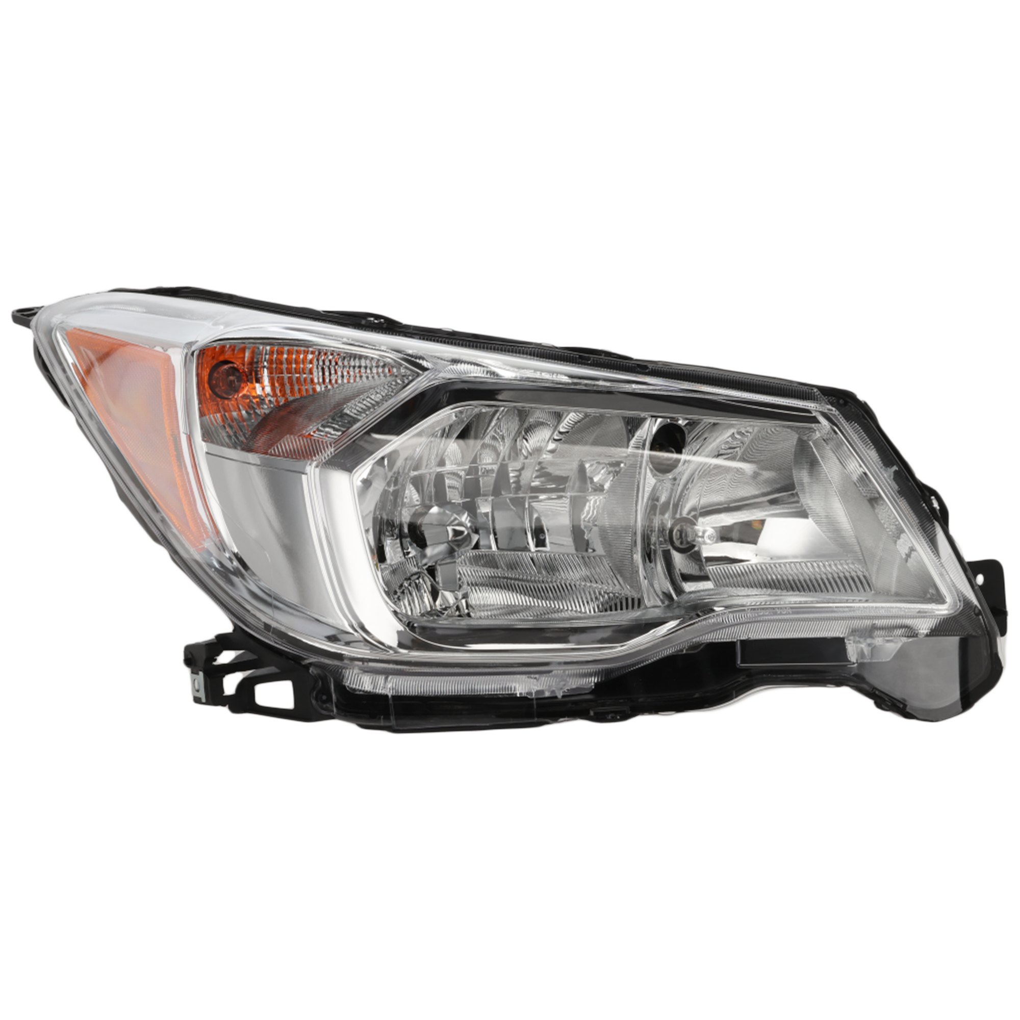 AM FORESTER 14-16 HEAD LAMP RH Assembly Chrome Bezel Halogen 2.5L Eng CAPA SKU REPS100317Q Partslink SU2503145C OEM 84001SG081