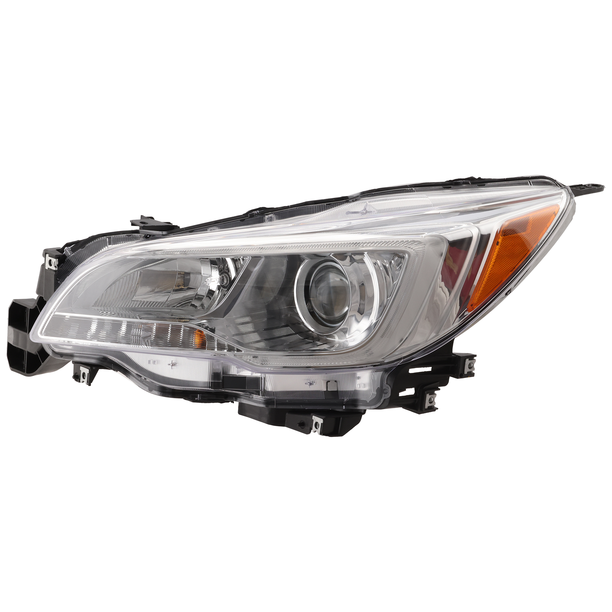 AM LEGACY OUTBACK 15-17 HEAD LAMP LH Assembly Halogen Chrome Interior SKU REPS100326 Partslink SU2502151 OEM 84001AL03A PFM 84001AL01A