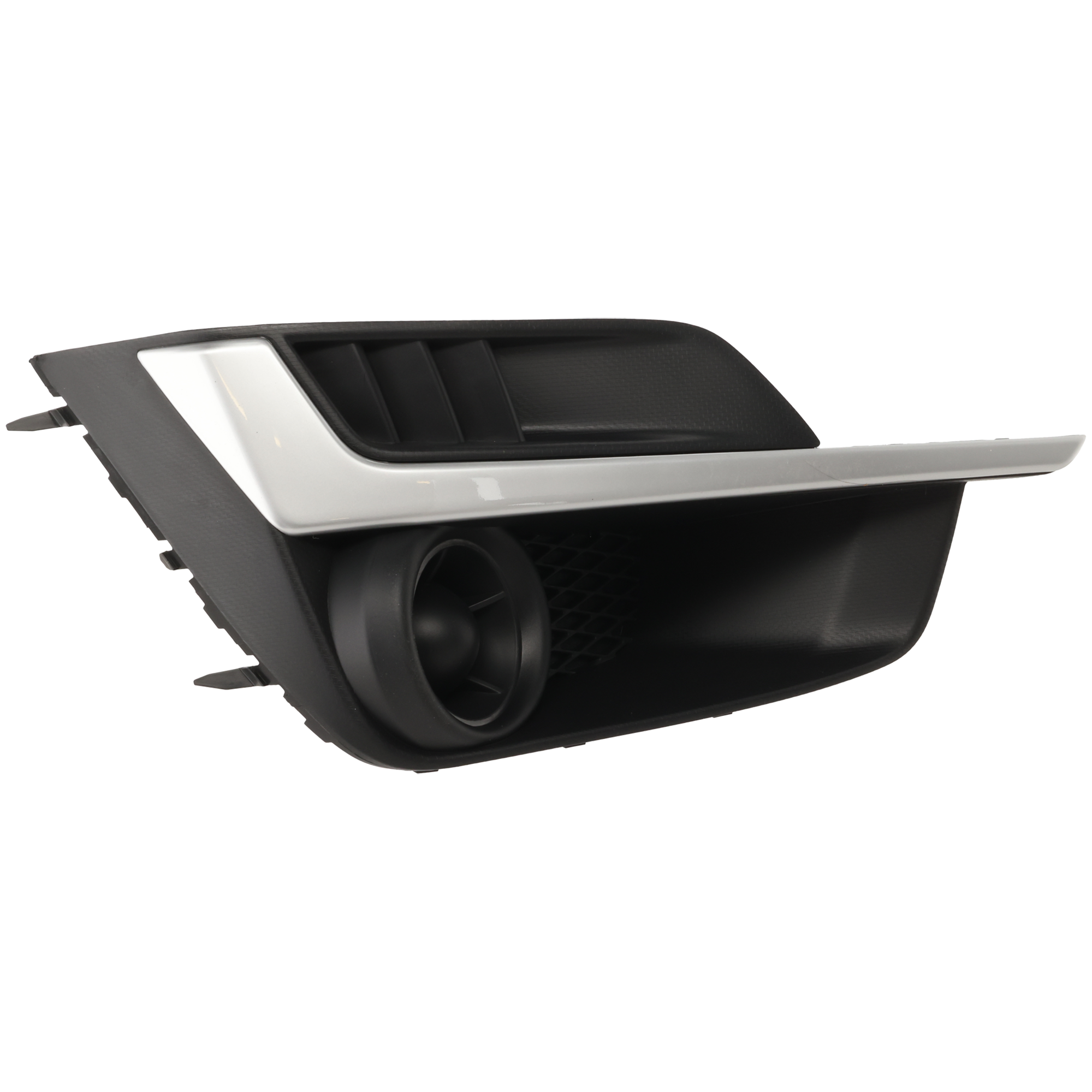 AM IMPREZA 15-16 FOG LAMP COVER RH Textured Black w Painted Silver Molding SKU REPS108619 Partslink SU1039111 OEM 57731FJ400 PFM 57731FJ380