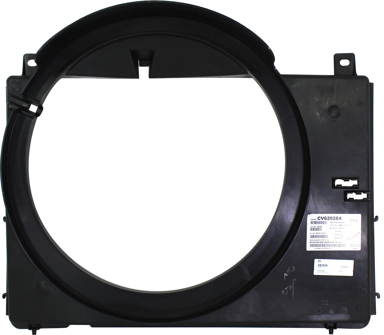 AM TRAILBLAZER 02-09 RADIATOR FAN SHROUD 4.2L Eng. SKU REPS160921 Partslink GM3110151 OEM 15170459