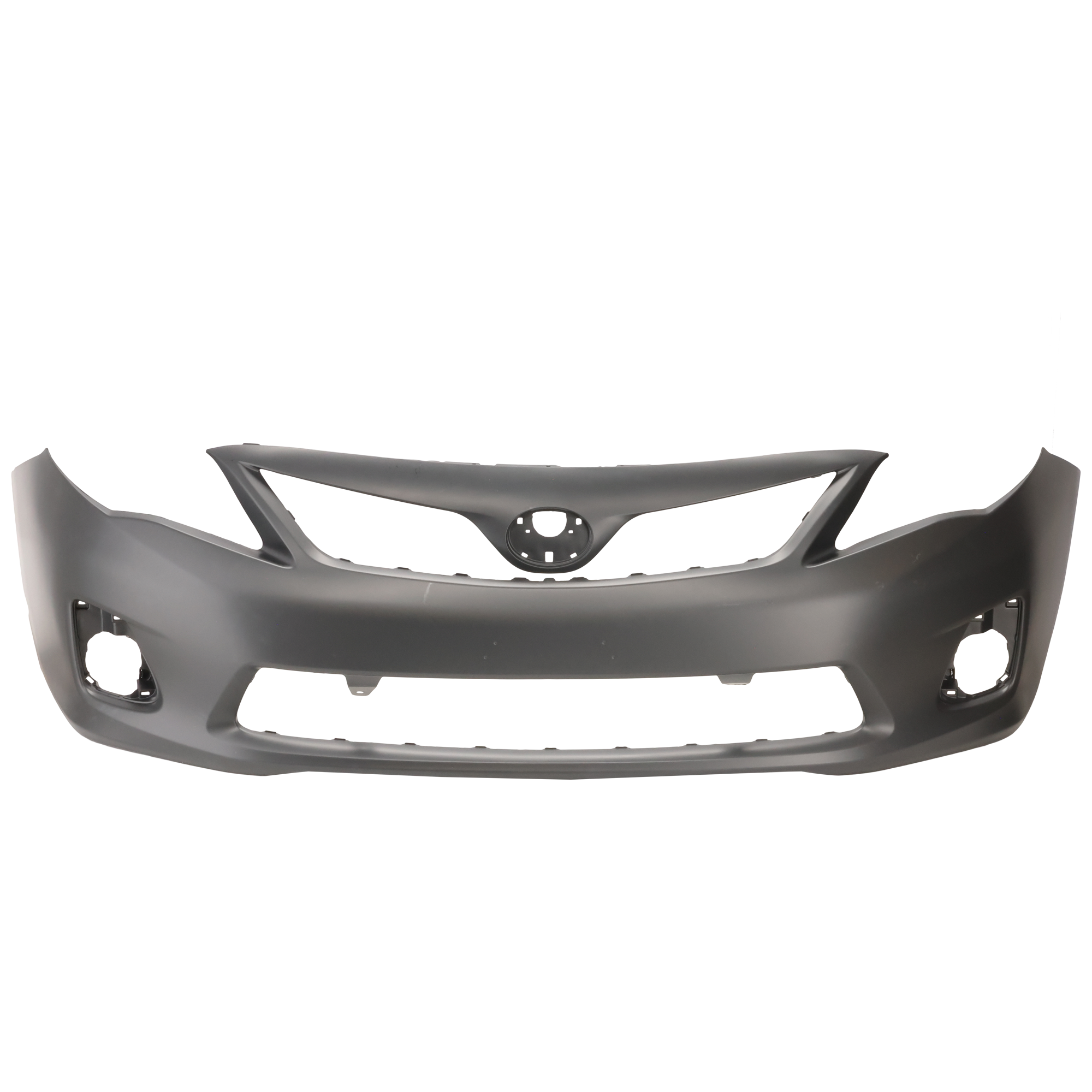 AM COROLLA 11-13 FRONT BUMPER COVER Primed Base CE L LE Models North America Built Vehicle w o Spoiler Holes CAPA SKU REPT010357PQ Partslink TO1000372C OEM 5211903901