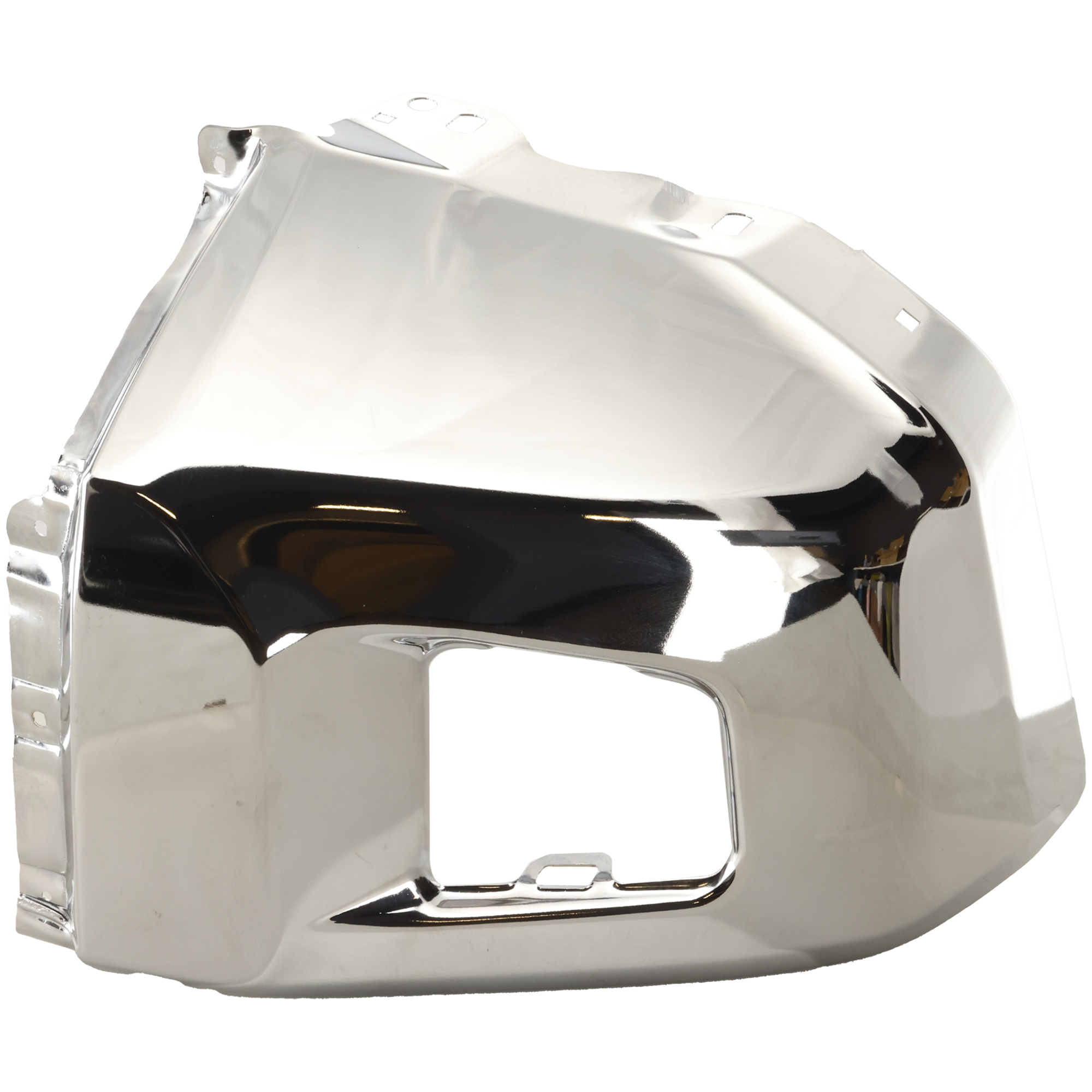 AM TUNDRA 14-21 FRONT BUMPER END RH Chrome Steel w o Park Assist Sensor Holes CAPA SKU REPT011117Q Partslink TO1005184C OEM 521120C040