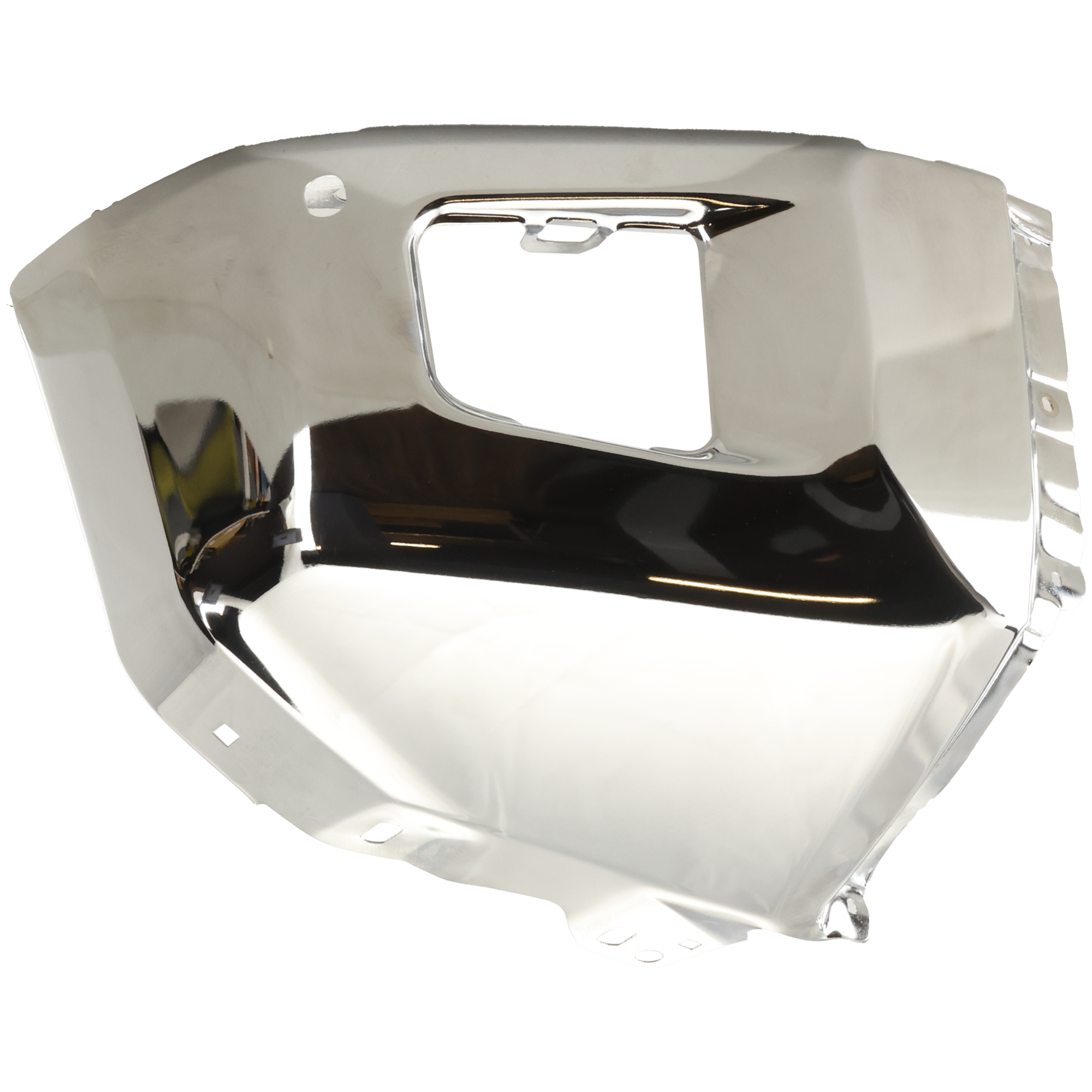 AM TUNDRA 14-21 FRONT BUMPER END RH Chrome Steel w Park Assist Sensor Holes CAPA SKU REPT011119Q Partslink TO1005185C OEM 521120C050