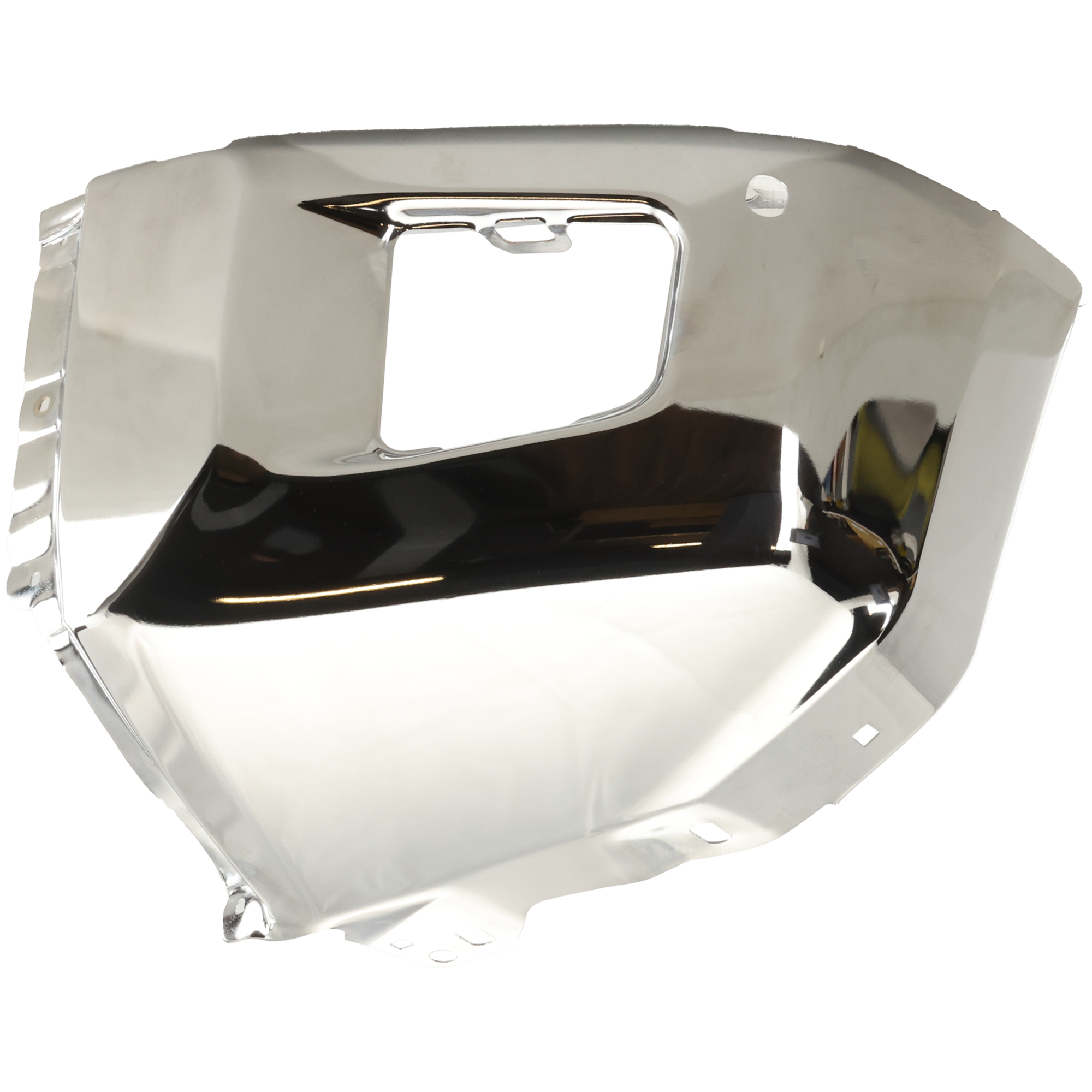 AM TUNDRA 14-21 FRONT BUMPER END LH Chrome Steel w Park Assist Sensor Holes CAPA SKU REPT011120Q Partslink TO1004185C OEM 521130C050