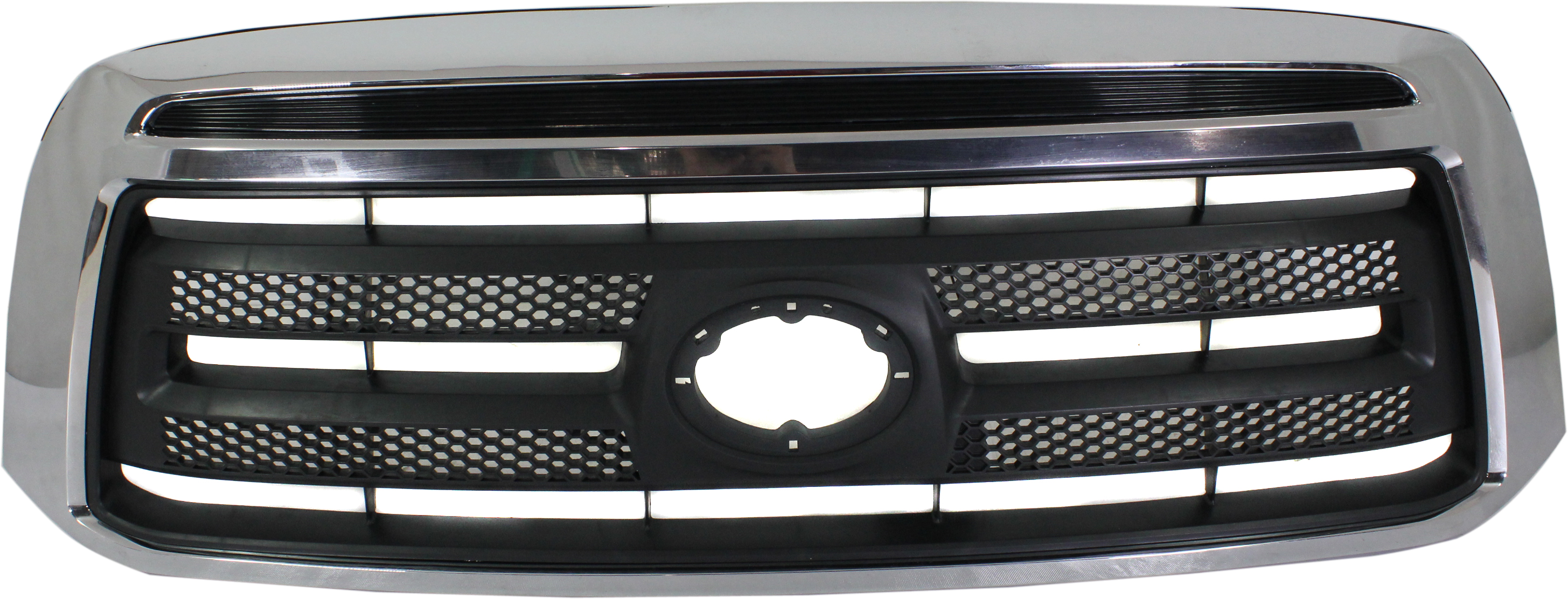 AM TUNDRA 10-13 GRILLE Chrome Shell Txtd Black Insert w o Sport Pkg w o Rock Warrior Package w o Chrome Bumper Base Model SKU REPT070160 Partslink TO1200337 OEM 531000C230