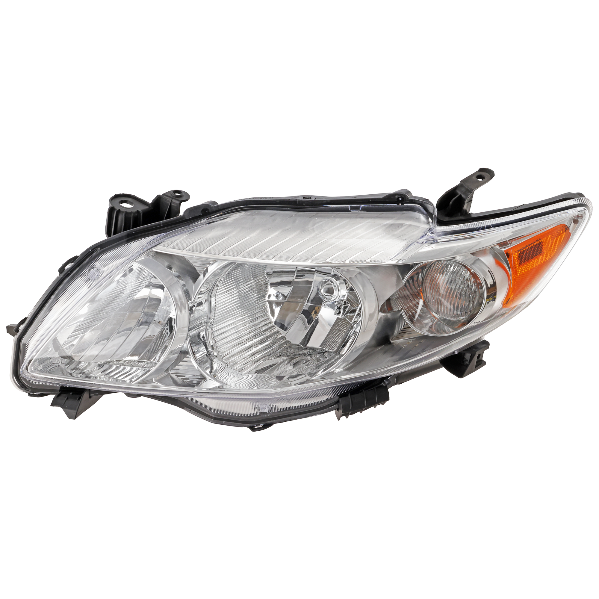 AM COROLLA 09-10 HEAD LAMP LH Assembly Halogen Chrome Interior Base CE LE XLE Models North America Built Vehicle CAPA SKU REPT100104Q Partslink TO2502182C OEM 8115002670