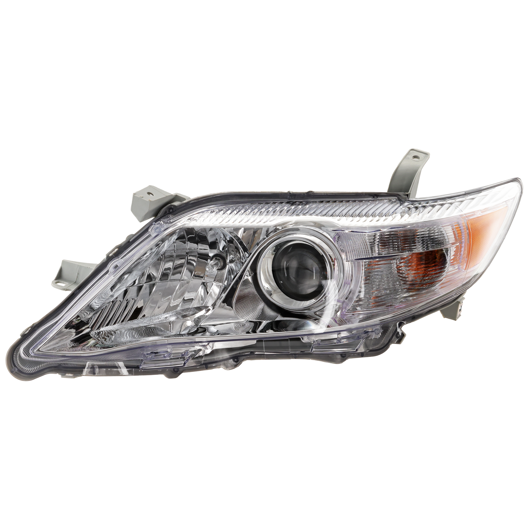 AM CAMRY 10-11 HEAD LAMP LH Assembly Halogen Chrome Interior Base LE XLE Models USA Built Vehicle SKU REPT100146 Partslink TO2502191 OEM 8115006500